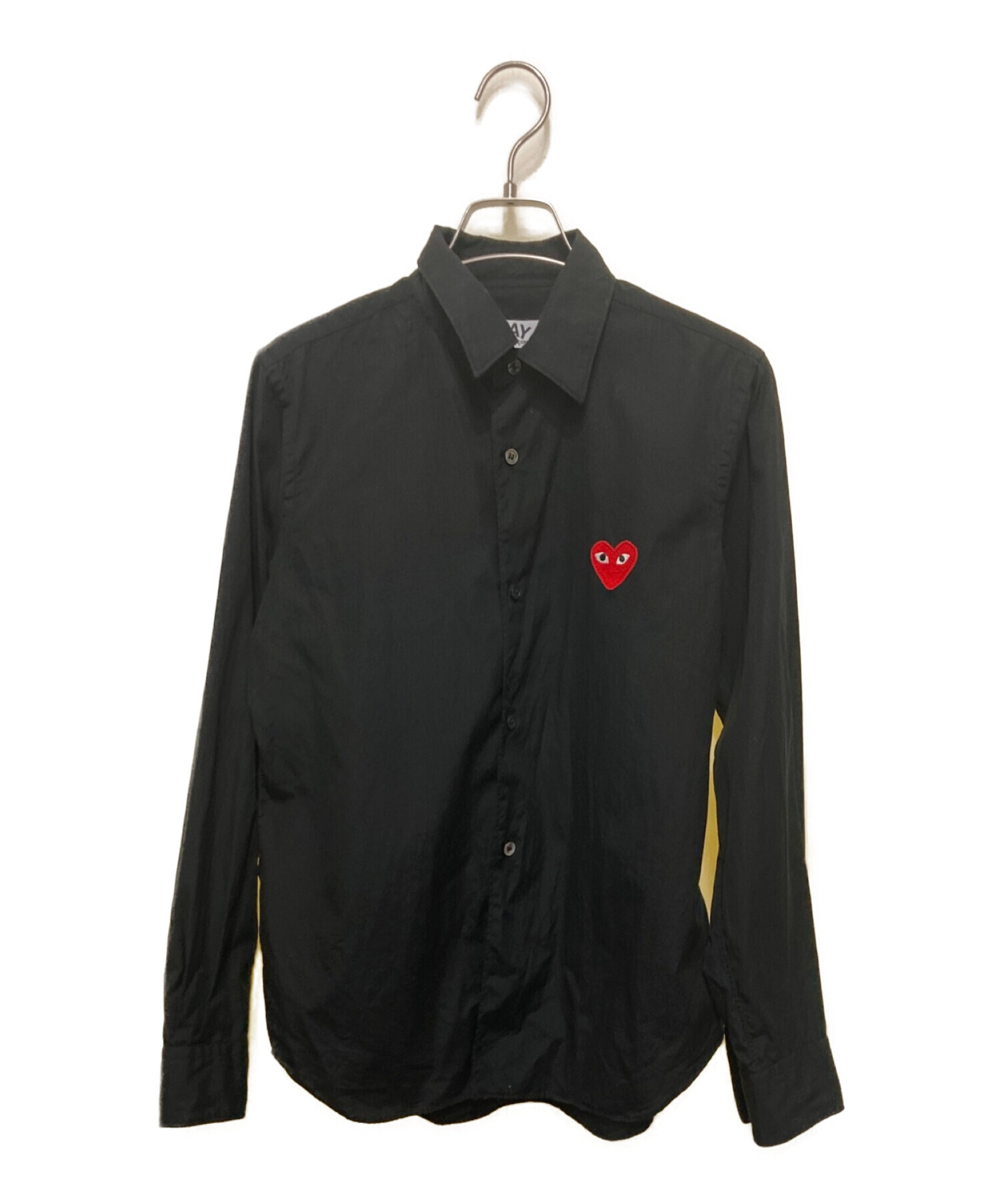 PLAY COMME des GARCONS (プレイ コムデギャルソン) 刺繍長袖シャツ ブラック サイズ:L