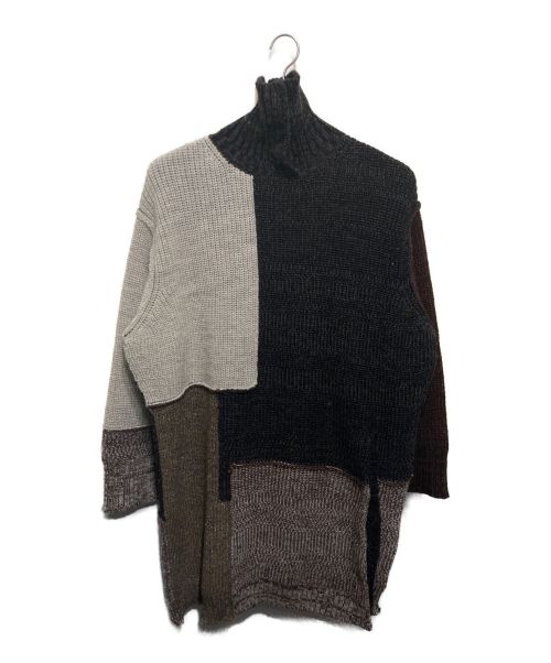 【中古・古着通販】KHOKI (コッキ) Patchwork long knit ブラウン