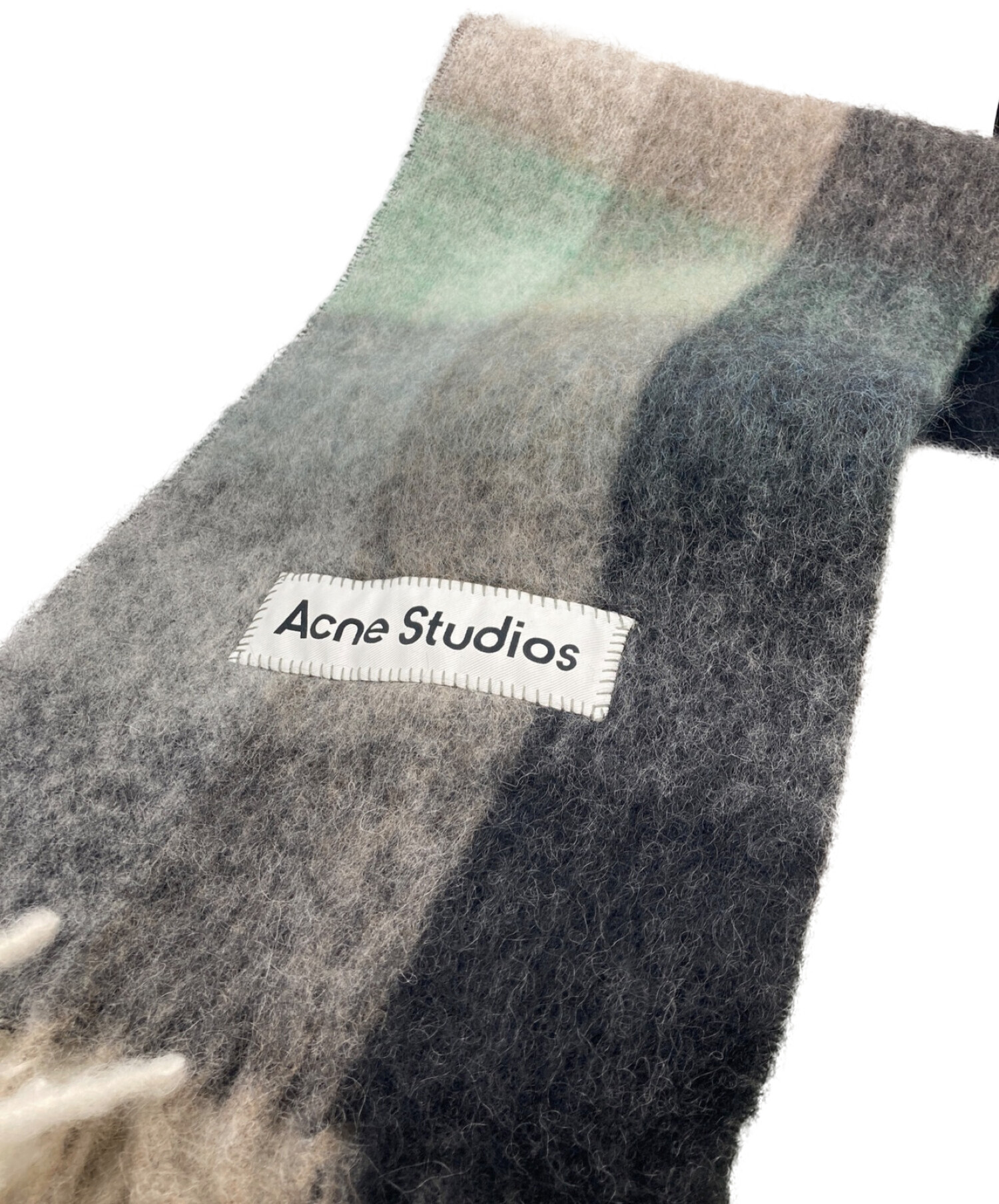 Acne studios (アクネストゥディオズ) マフラー 黄緑×ベージュ