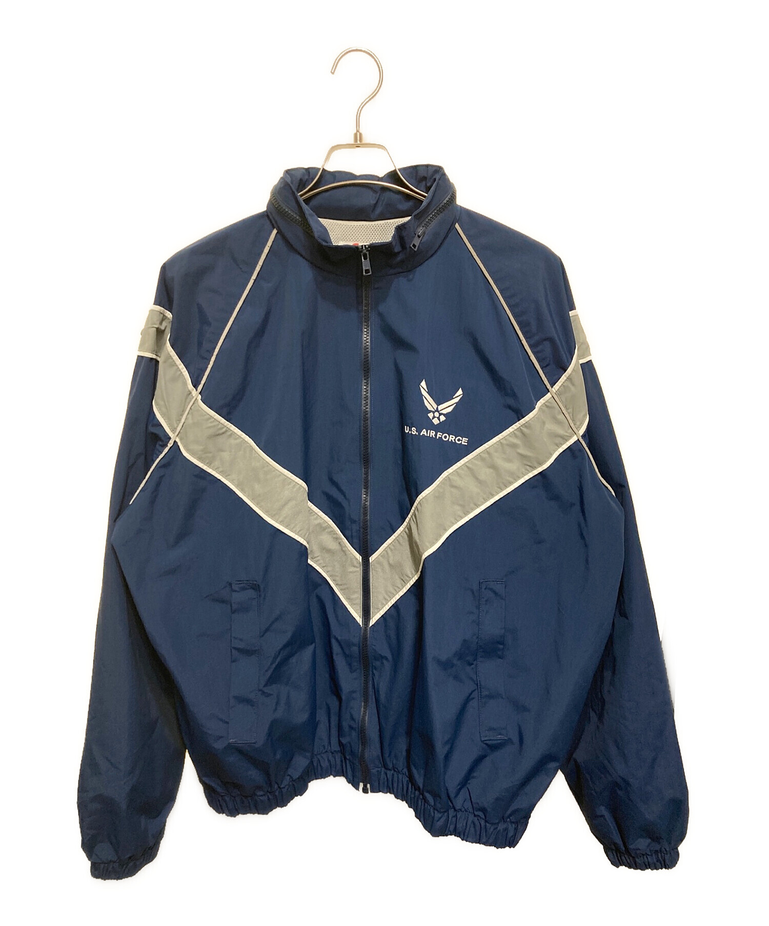 US.AIR FORCE PTU (ユーエスエアフォース) ナイロントレーニングジャケット ブルー サイズ:L