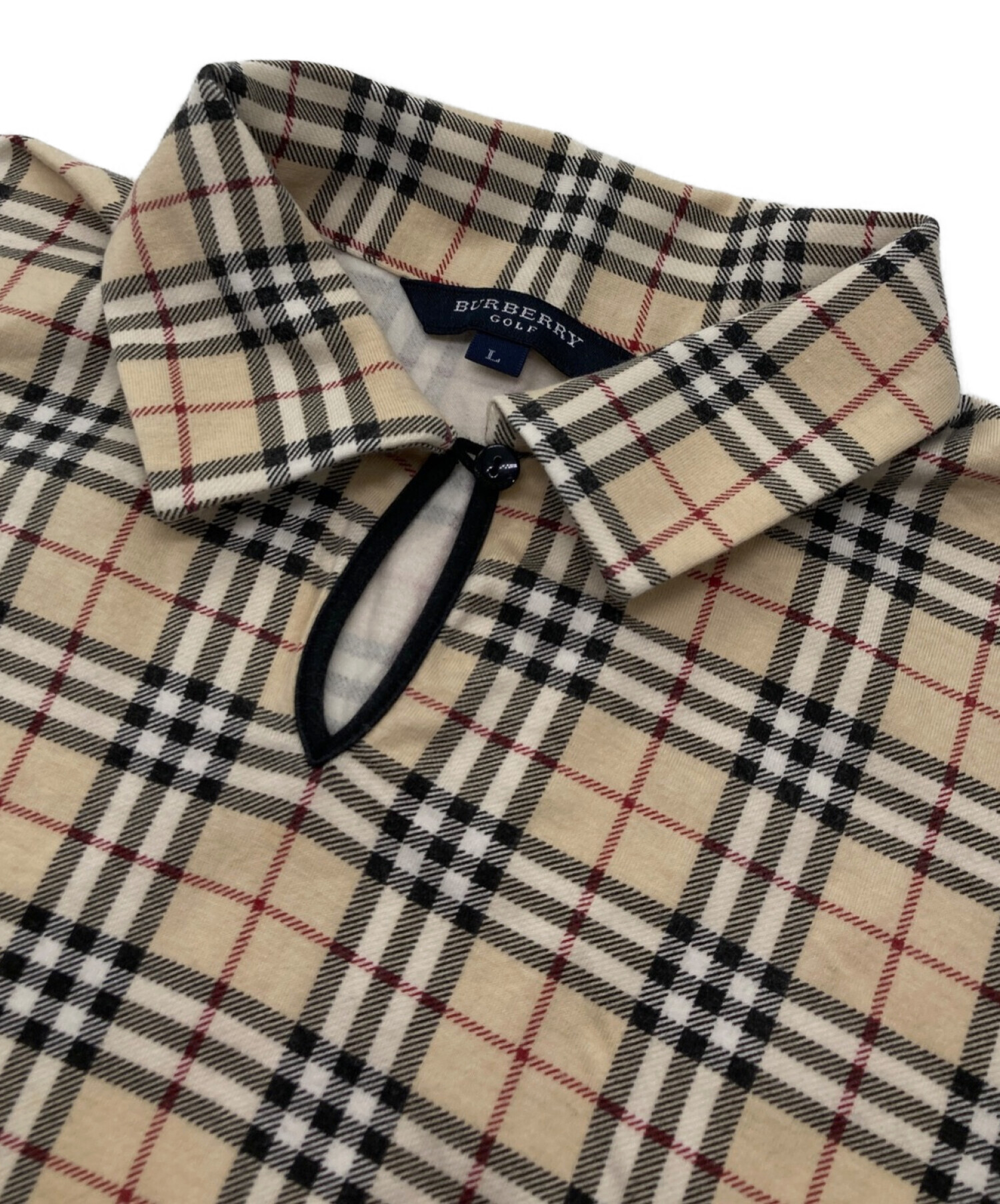 BURBERRY GOLF (バーバリーゴルフ) ノバチェックポロシャツ ベージュ サイズ:L