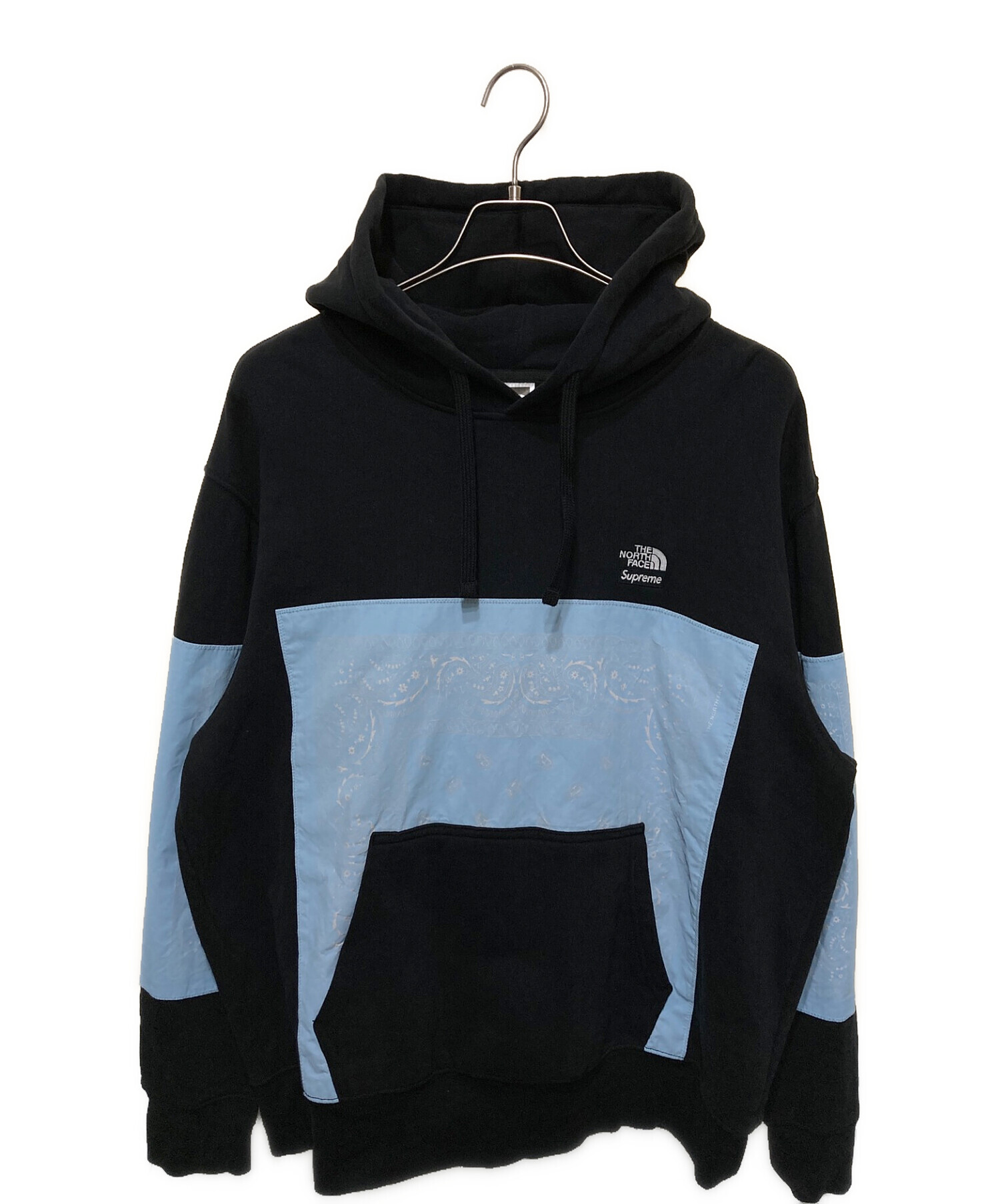 SUPREME×THE NORTH FACE (シュプリーム × ザノースフェイス) Bandana Hooded Sweatshirt  ブラック×ブルー サイズ:XL