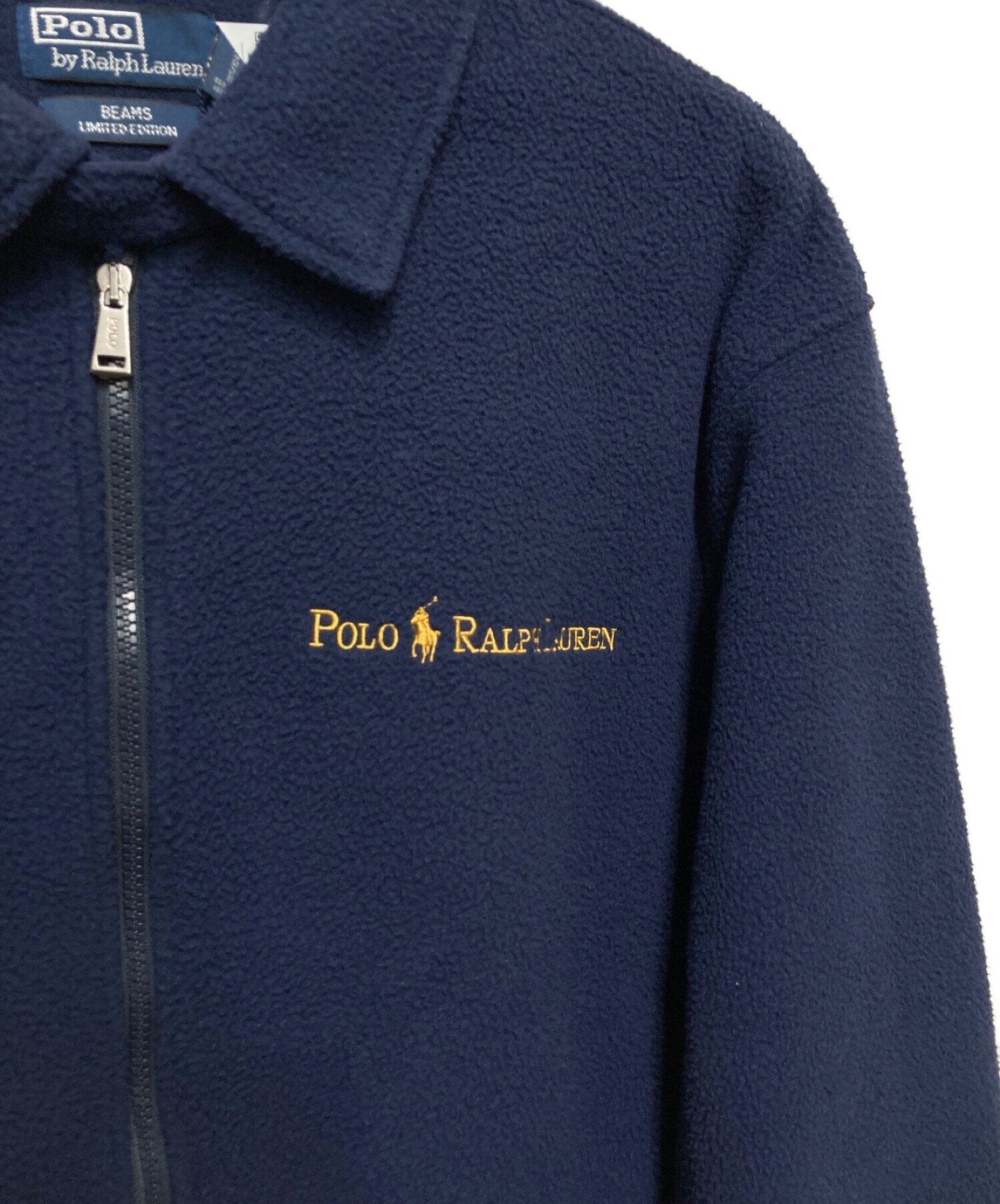 POLO RALPH LAUREN (ポロ・ラルフローレン) BEAMS (ビームス) Navy and Gold Logo Collection  FLEECE JACKET ネイビー サイズ:XL 未使用品