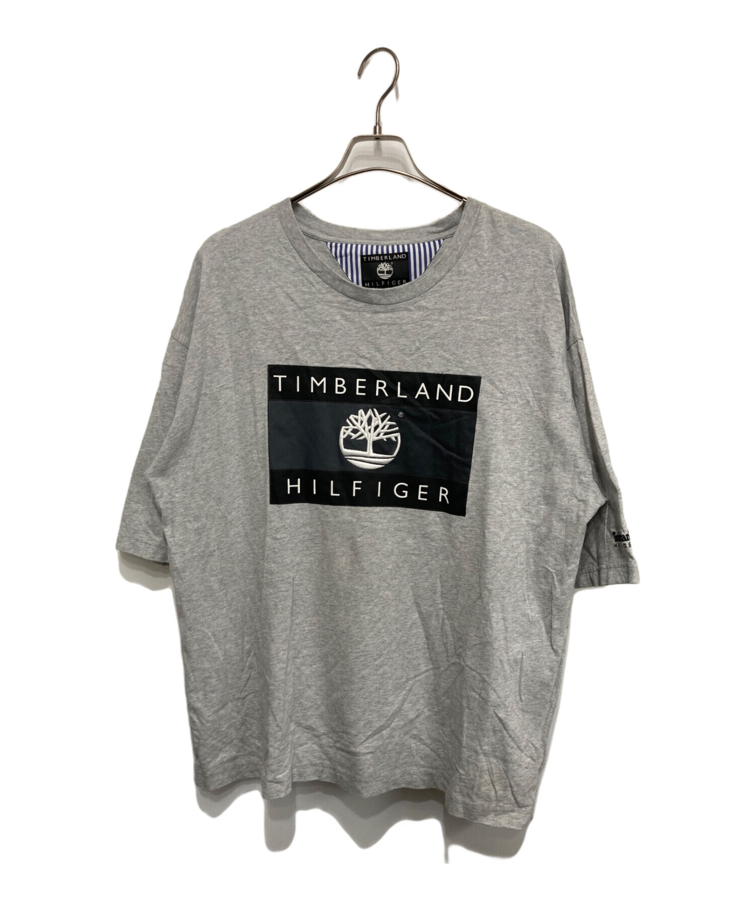 Timberland (ティンバーランド) TOMMY HILFIGER (トミーヒルフィンガー) オーバーサイズTシャツ グレー サイズ:L