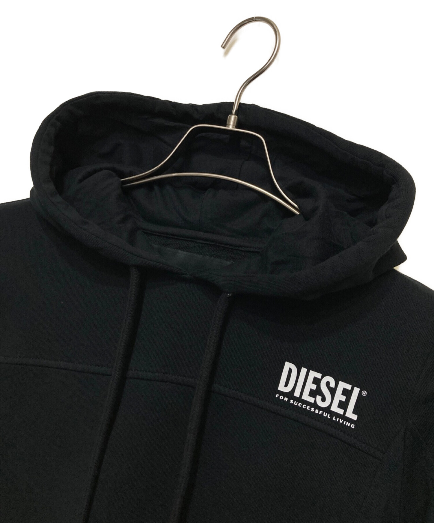 中古・古着通販】DIESEL (ディーゼル) プルオーバーパーカー ブラック