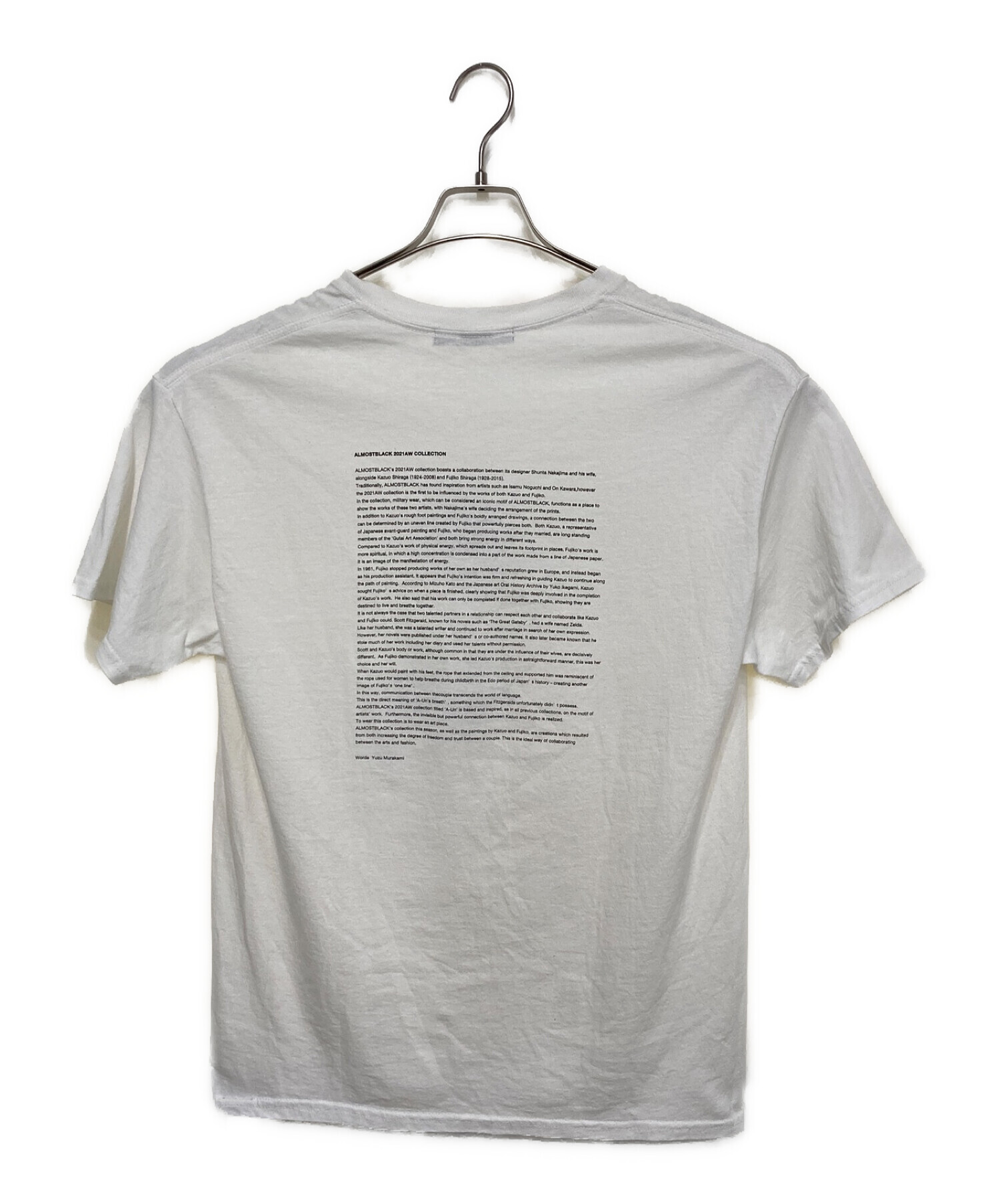 ALMOSTBLACK (オールモストブラック) Tシャツ ホワイト サイズ:M