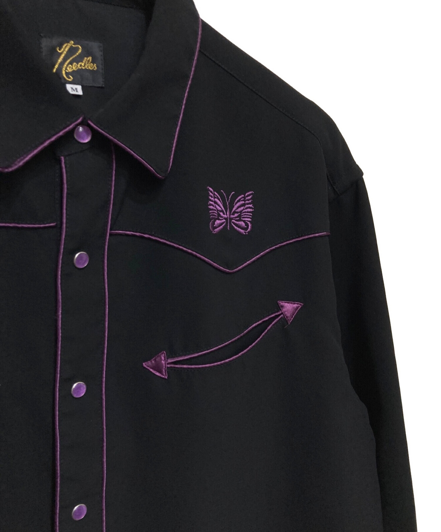 Needles (ニードルズ) Papillon Emb Cowboy Shirt ブラック サイズ:M