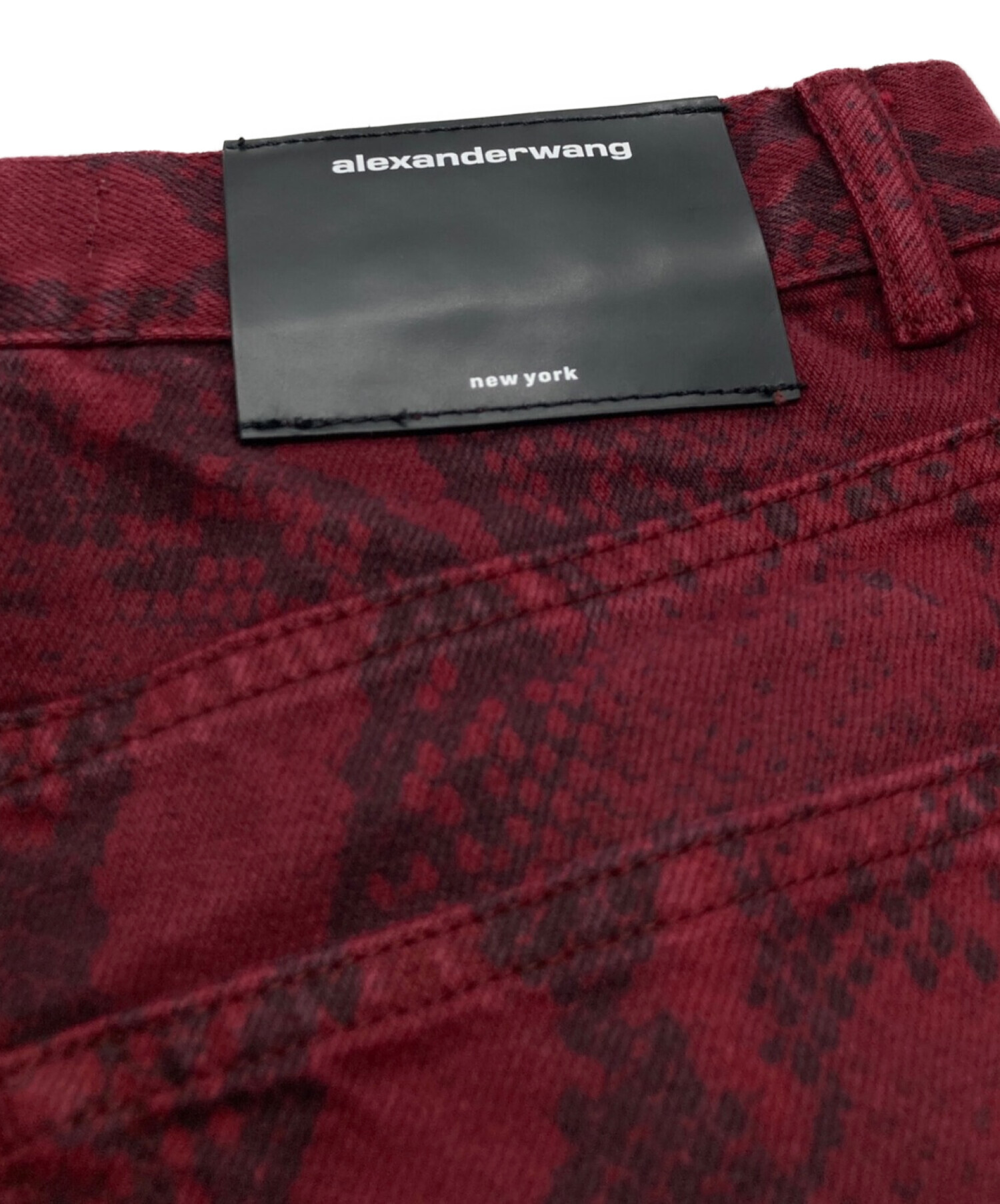 ALEXANDER WANG (アレキサンダーワン) パイソン柄パンツ レッド サイズ: 81cm (W32)