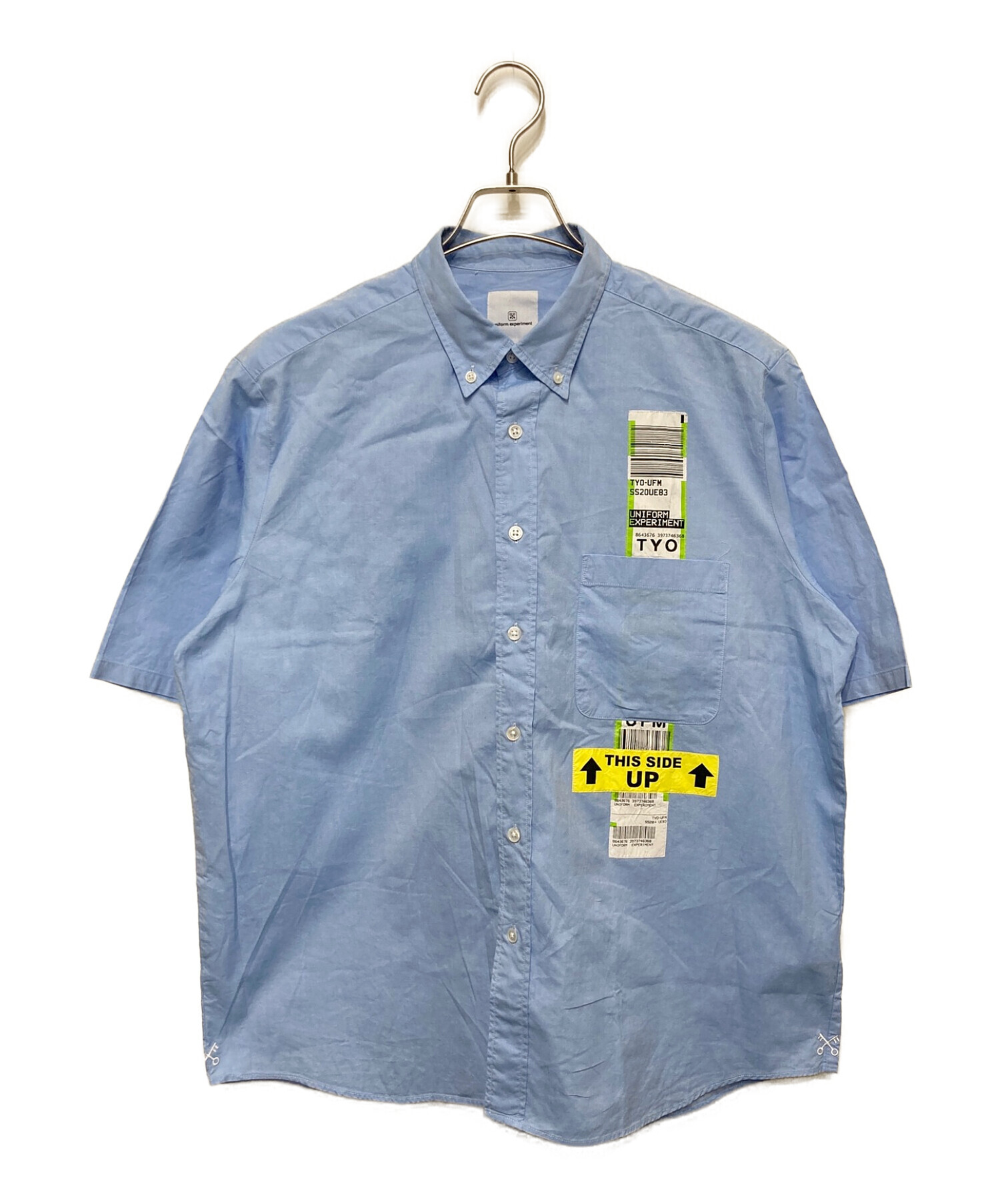 uniform experiment (ユニフォームエクスペリメント) 半袖シャツ スカイブルー サイズ:1