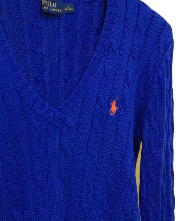 POLO RALPH LAUREN (ポロ・ラルフローレン) ケーブルニット ブルー サイズ:S