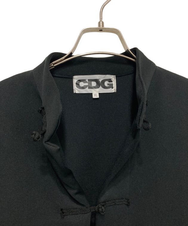 CDG (シーディージー コムデギャルソン) ポリエステルジャガードチャイナジャケット ブラック サイズ:XL