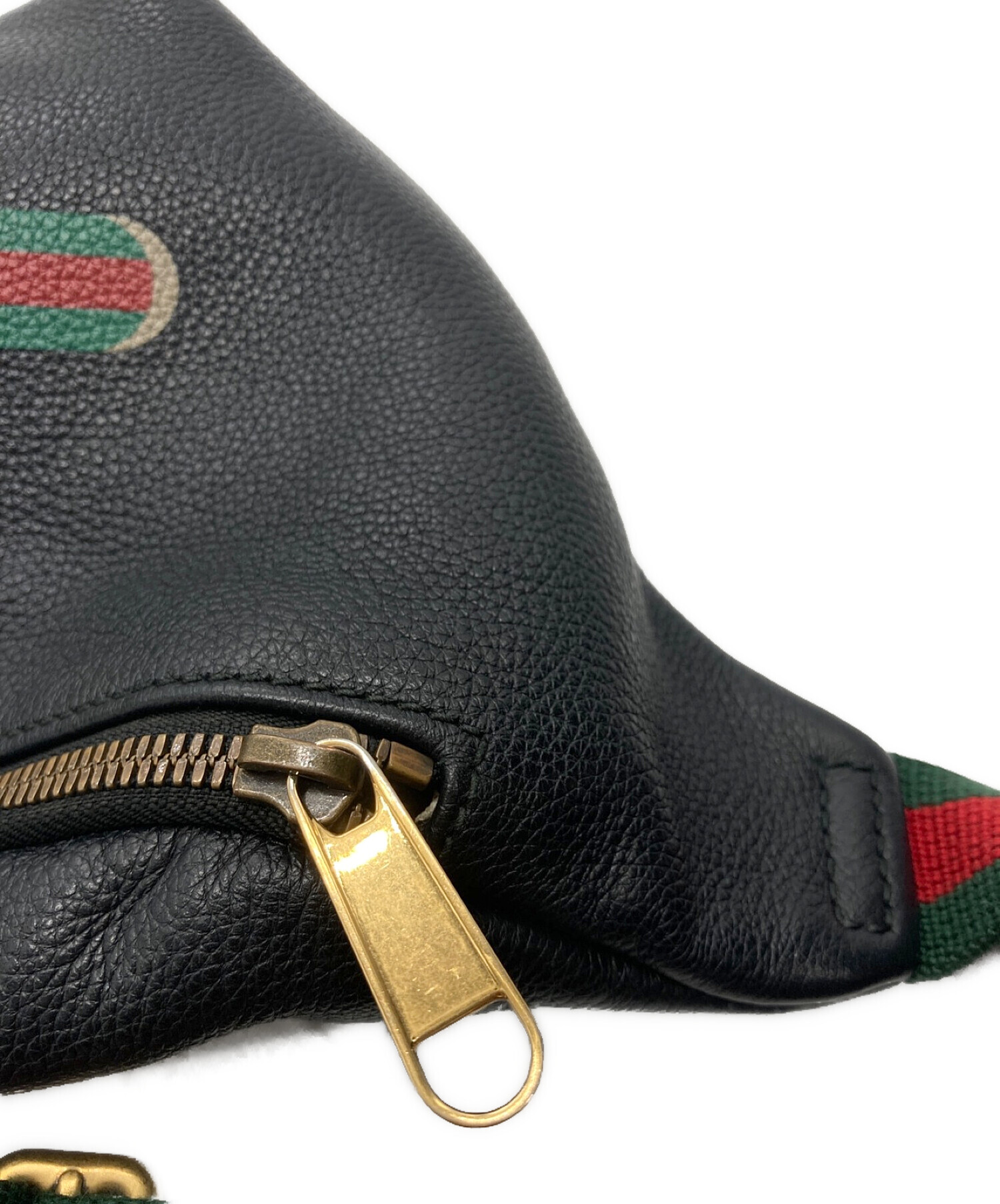 GUCCI (グッチ) レザーベルトバッグ ブラック サイズ:なし