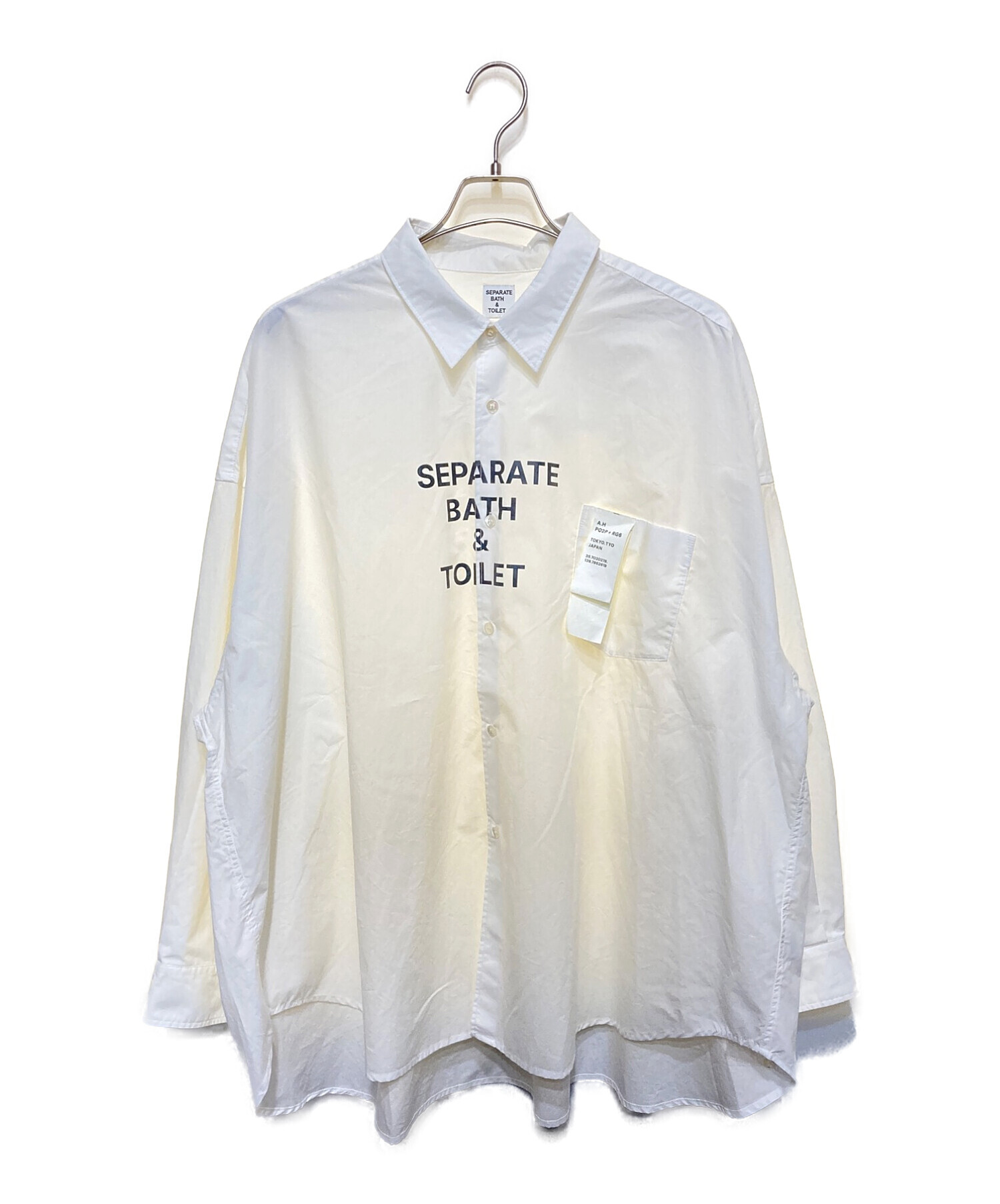 SEPARATE BATH & TOILET (セパレートバス トイレット) A.H (エーエイチ) プリントシャツ ホワイト サイズ:XL