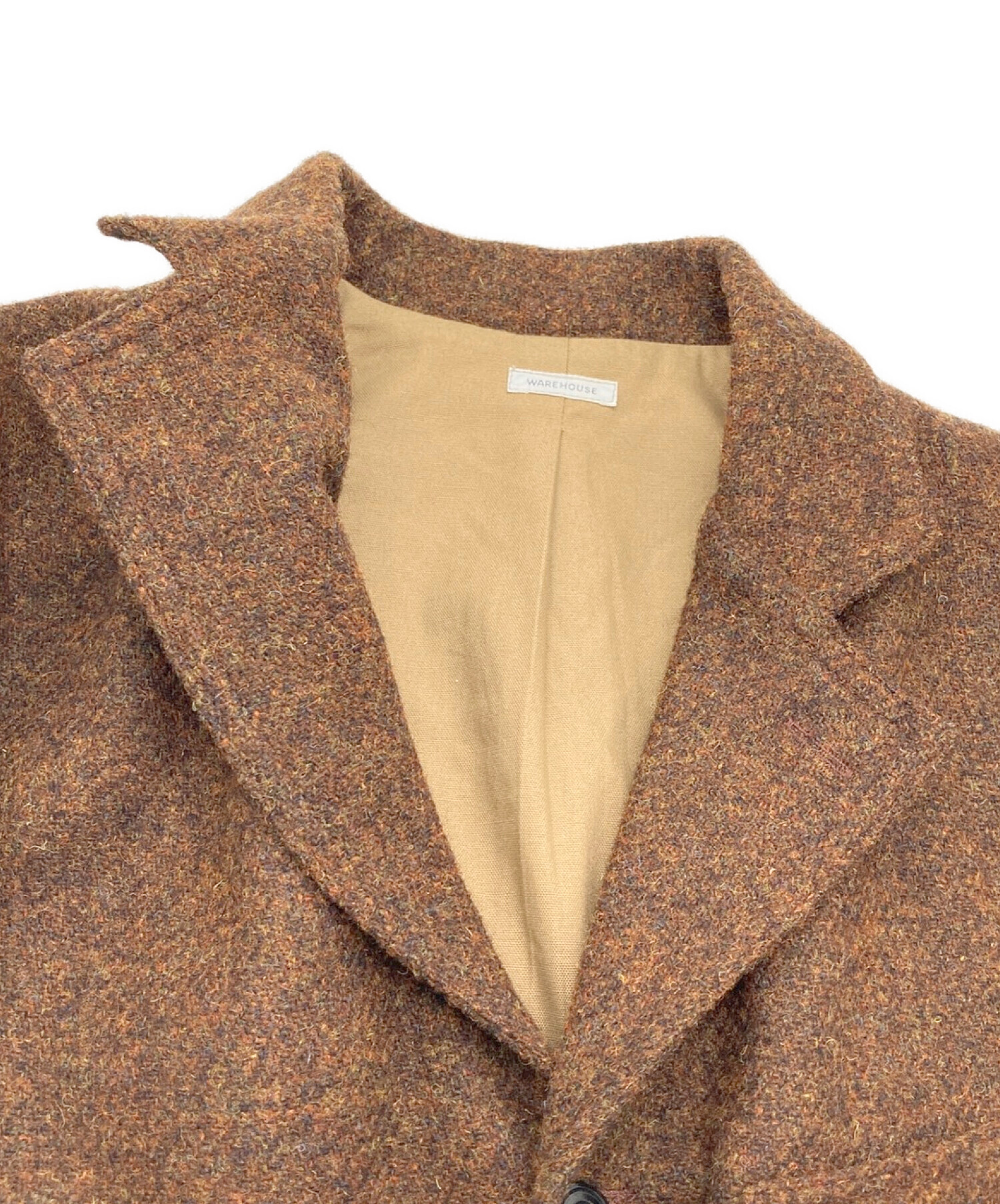 WAREHOUSE (ウエアハウス) Harris Tweed (ハリスツイード) ウール段返りテーラードジャケット ブラウン サイズ:38