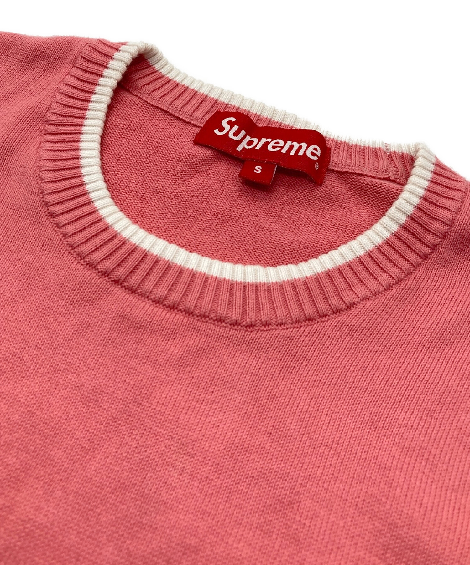 SUPREME (シュプリーム) Chest Stripe Sweater ピンク サイズ:S