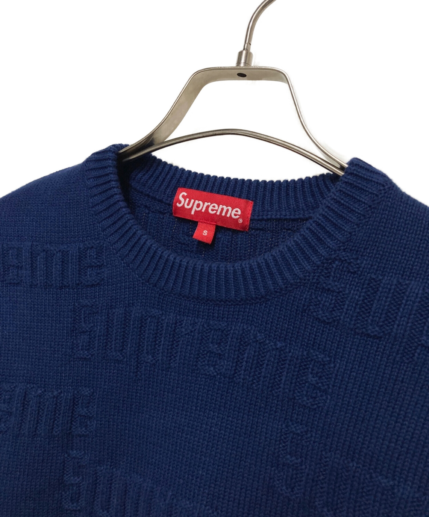 SUPREME (シュプリーム) Raised Logo Sweater ネイビー サイズ:S