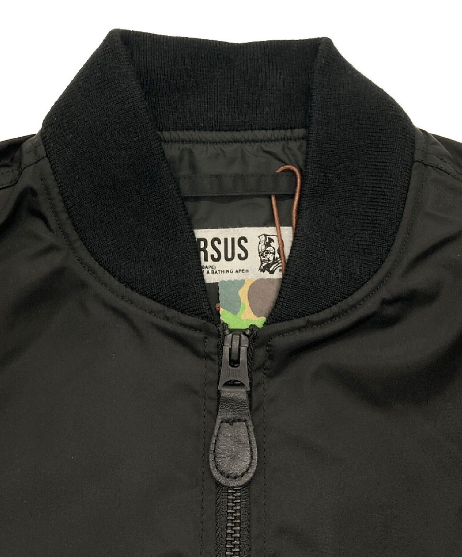 URSUS BAPE (アーサスベイプ) URSUS NYLON LOOSE FIT MA-1 JACKE ブラック サイズ:S