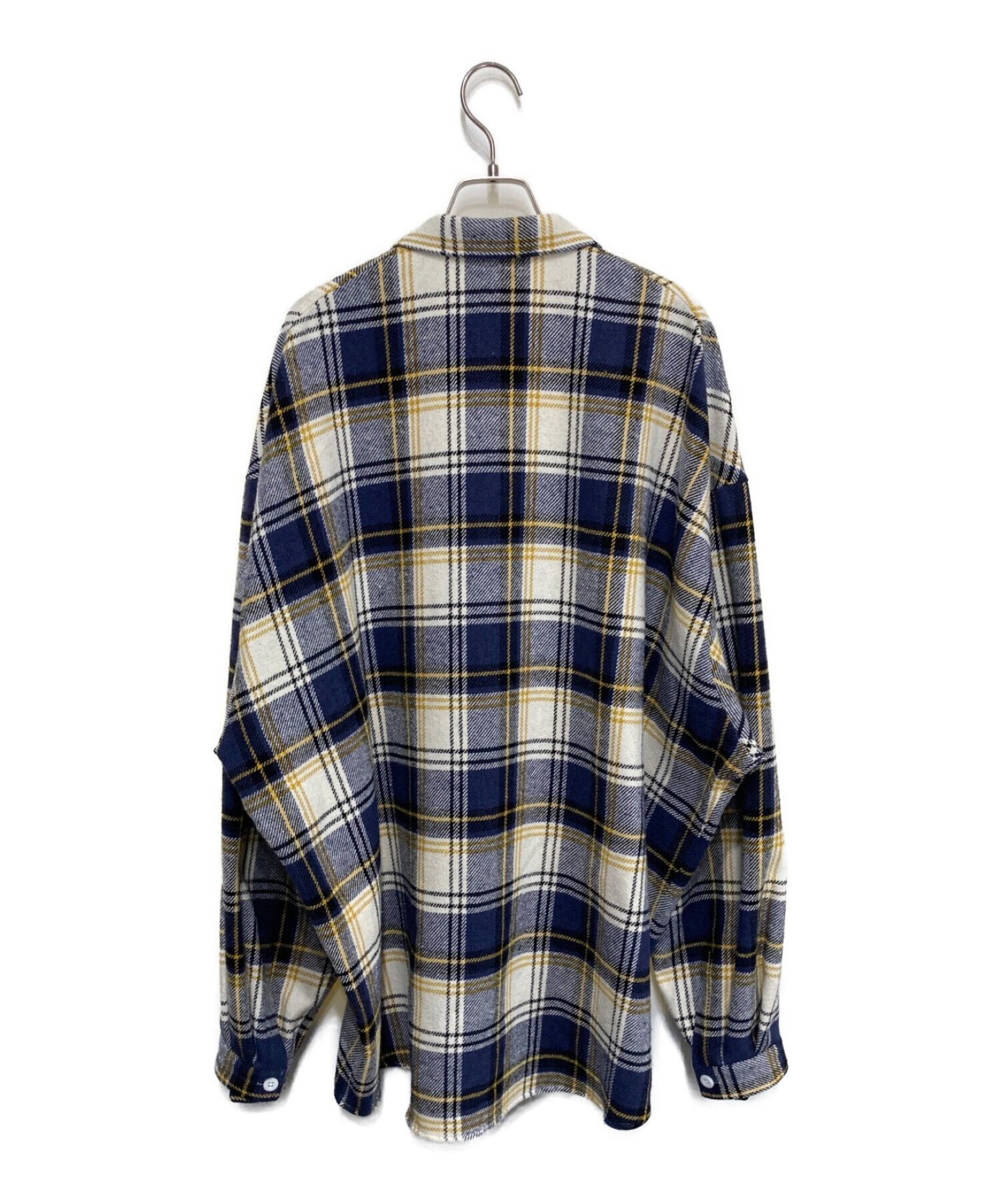 digawel (ディガウェル) MIN-NANO (ミンナノ) Oversized Check Shirt ネイビー×アイボリー サイズ:SIZE3