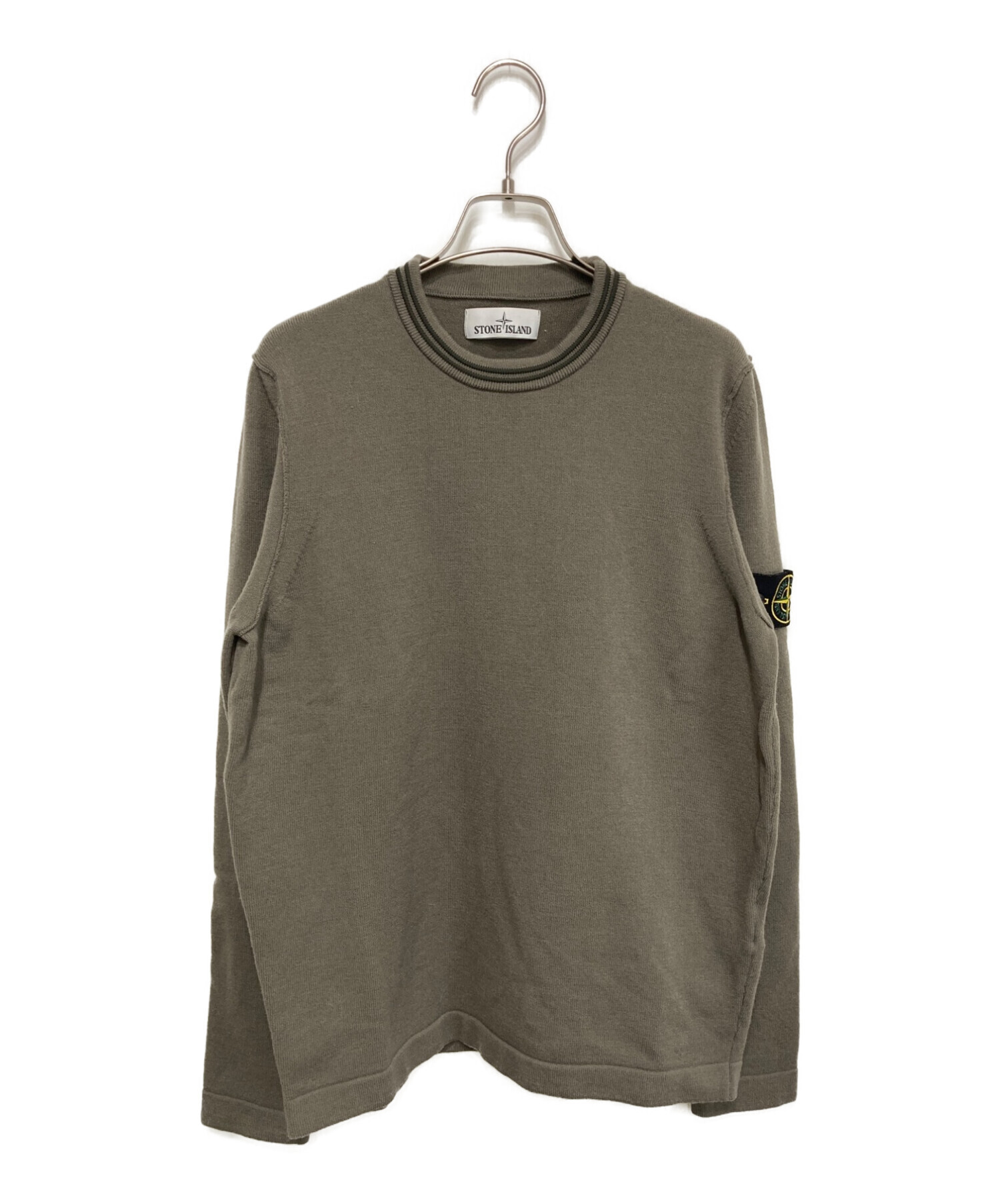 Waffle-knit wool sweater in green - Stone Island