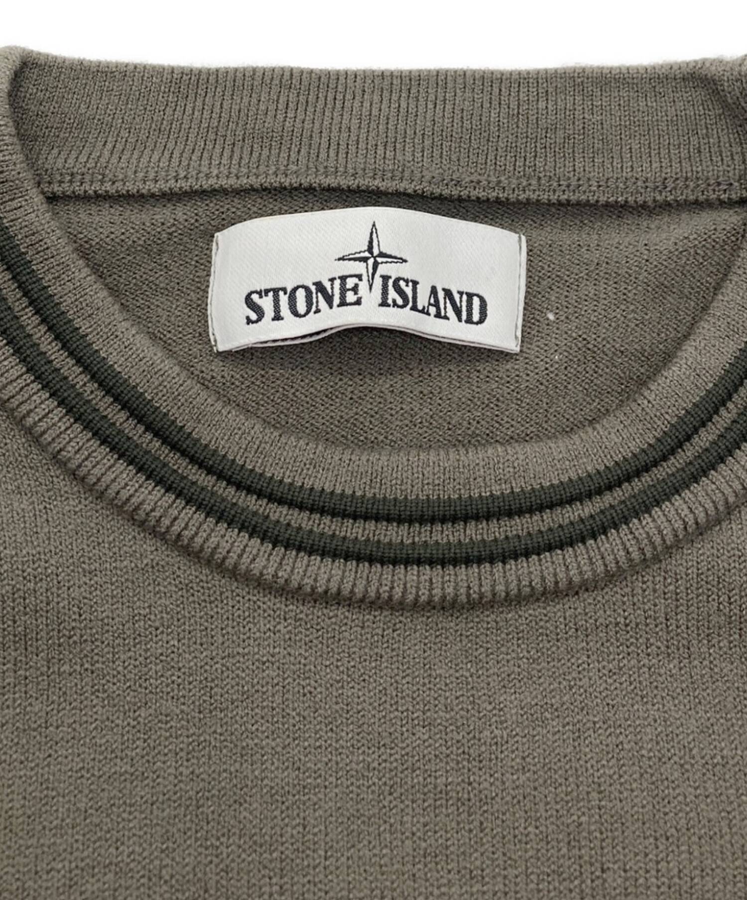 STONE ISLAND ストーンアイランド ウールニット カーキ - トップス