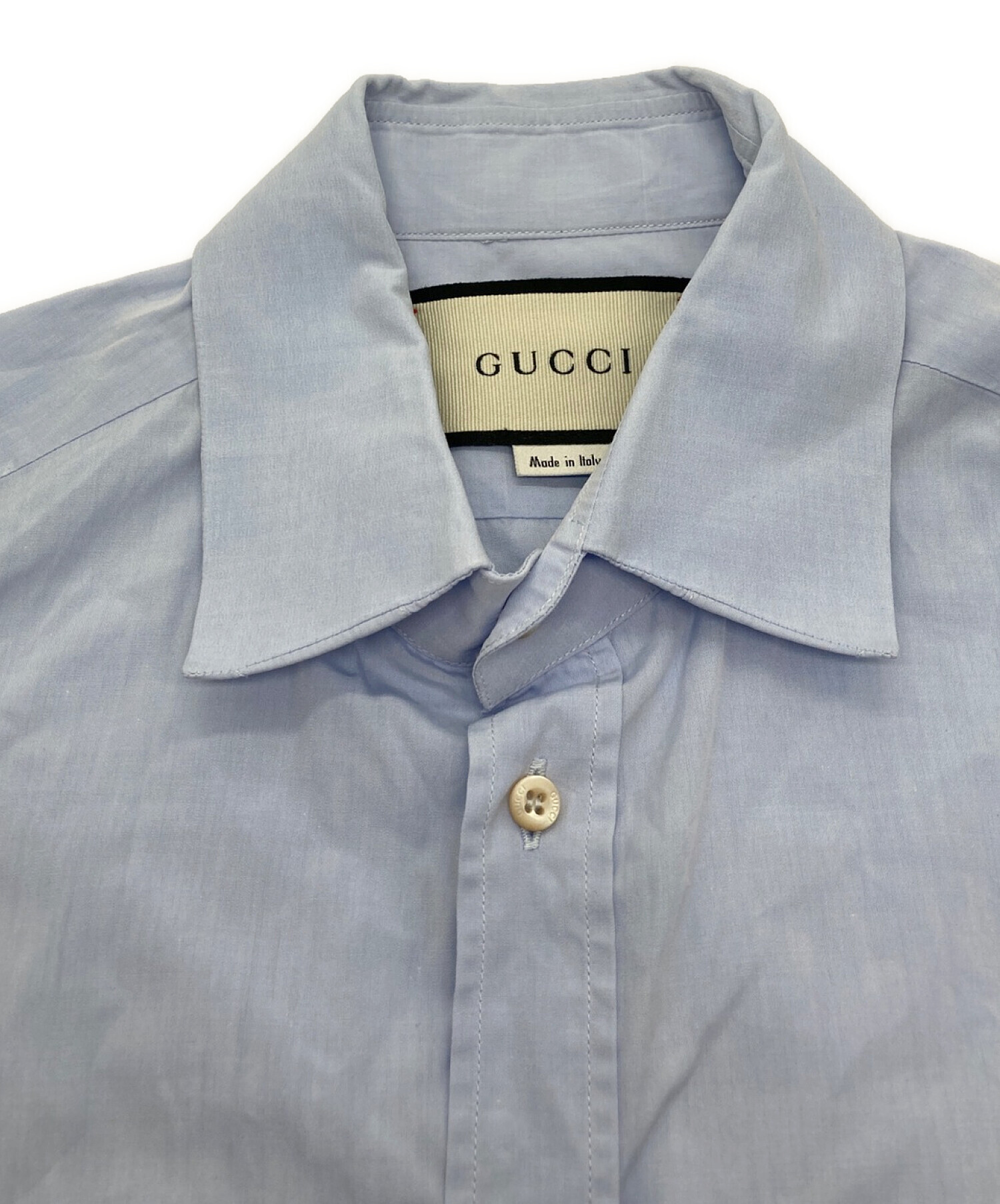 中古・古着通販】GUCCI (グッチ) LONG-SLEEVED SHIRTS ブルー サイズ