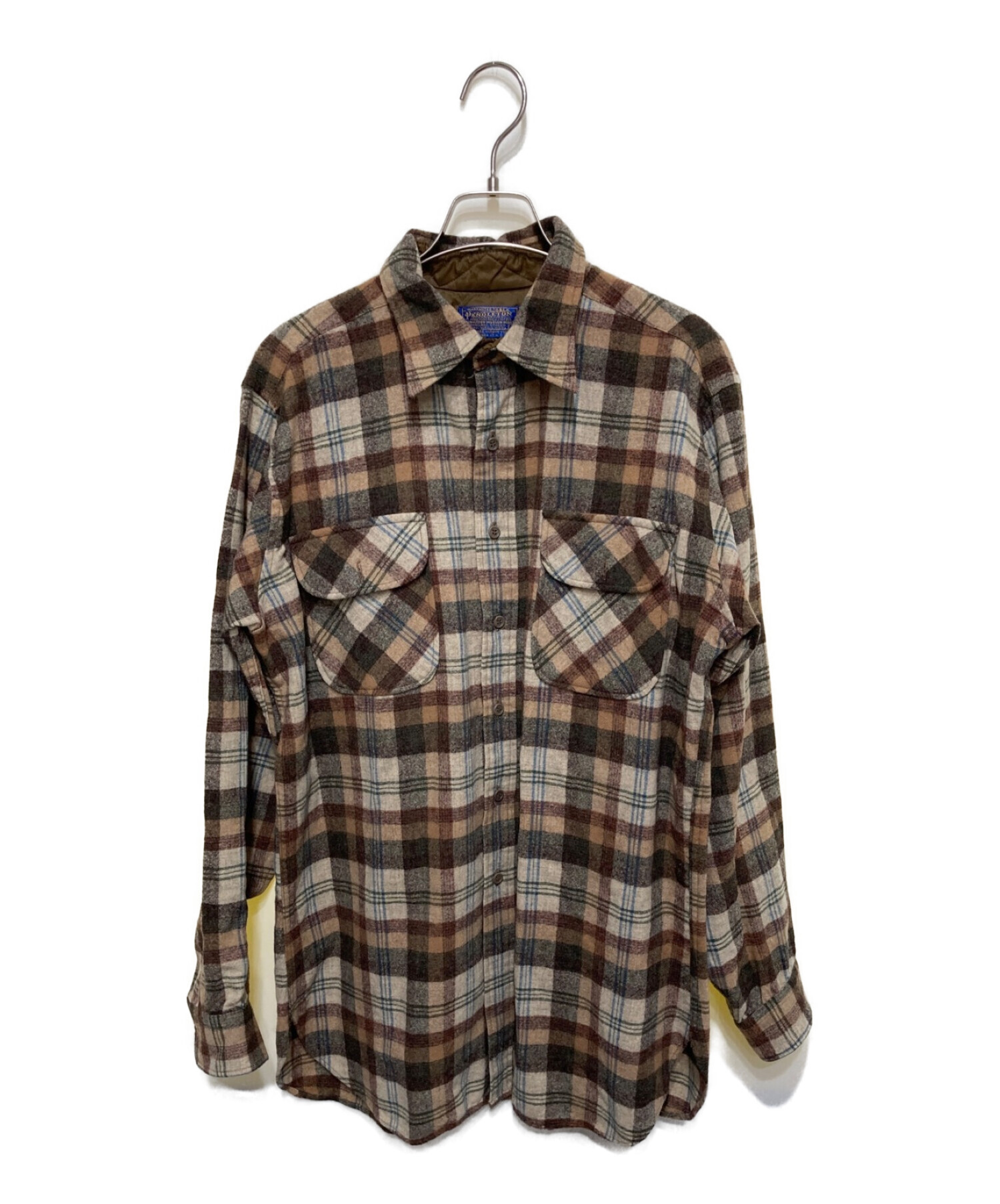 PENDLETON (ペンドルトン) 70~80sウールチェックシャツ ブラウン サイズ:LONG