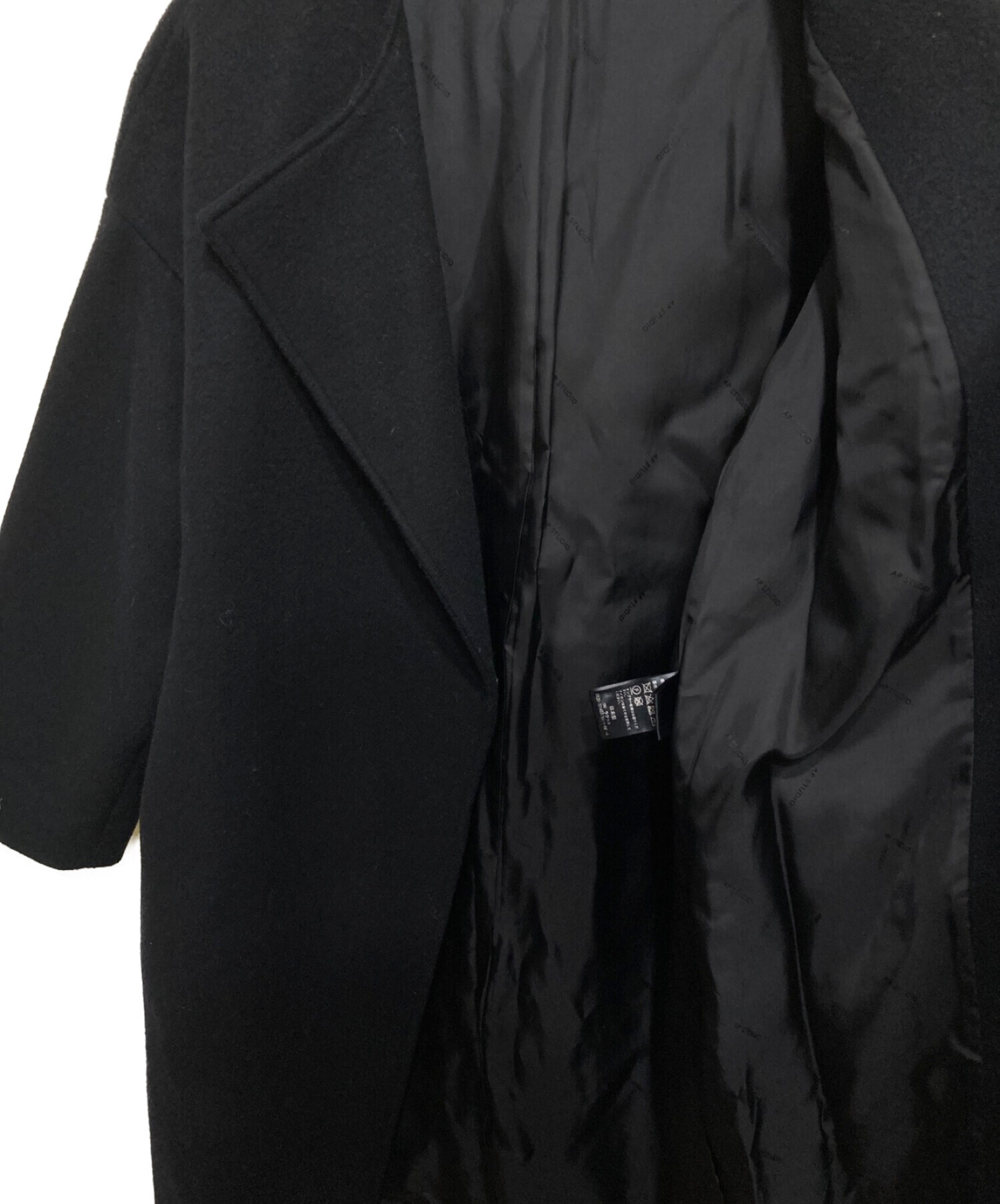 AP STUDIO (エーピーストゥディオ) Oversized LAMB Coat ブラック サイズ:-