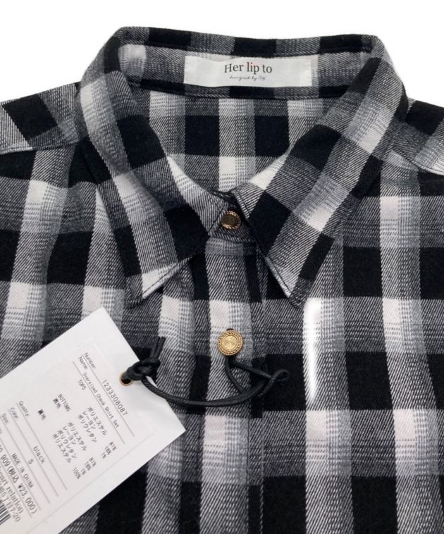 日本産Oversized Check Shirt Set Herlipto ワンピース
