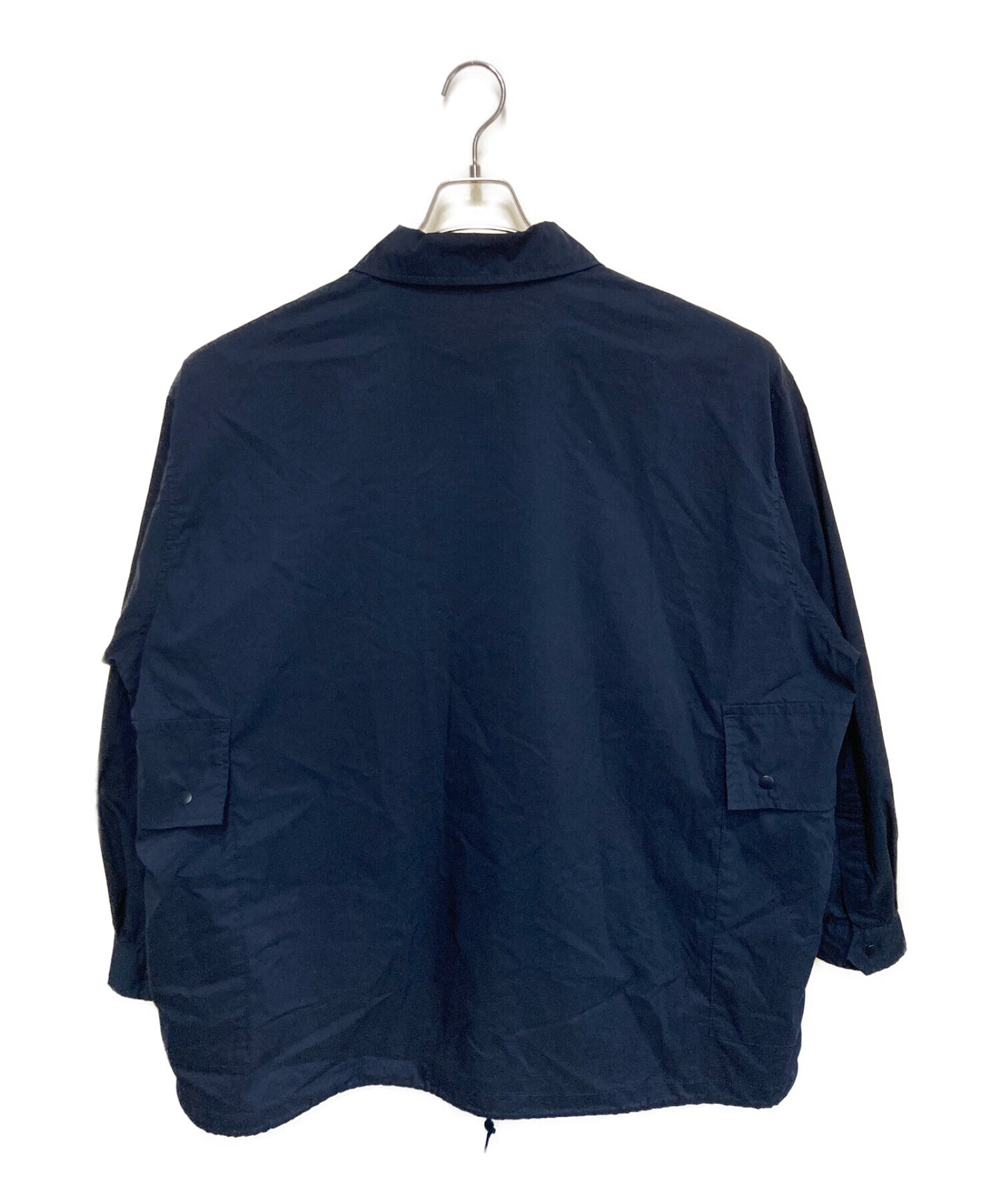 FreshService (フレッシュサービス) SIDE POCKETS STRETCH OVER SHIRT ネイビー サイズ:F