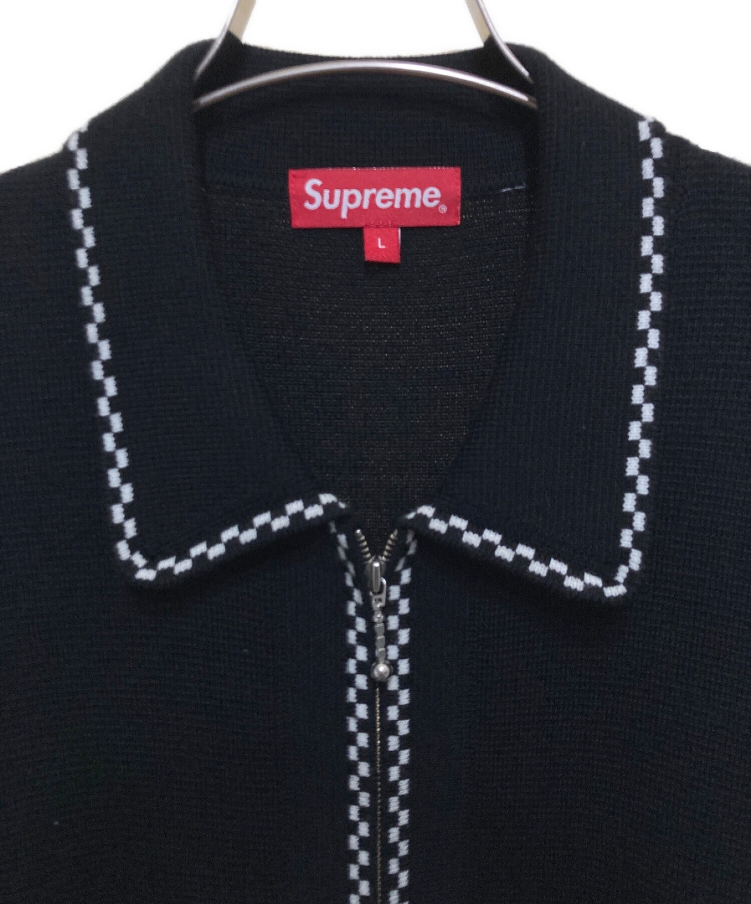 中古・古着通販】SUPREME (シュプリーム) Checkerboard Zip Up Sweater ブラック サイズ:L｜ブランド・古着通販  トレファク公式【TREFAC FASHION】スマホサイト