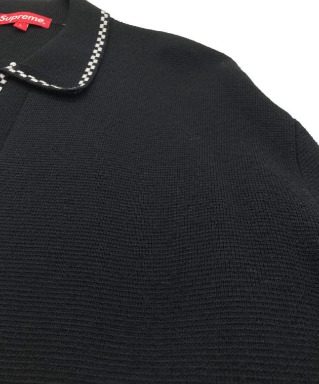 SUPREME (シュプリーム) Checkerboard Zip Up Sweater ブラック サイズ:L