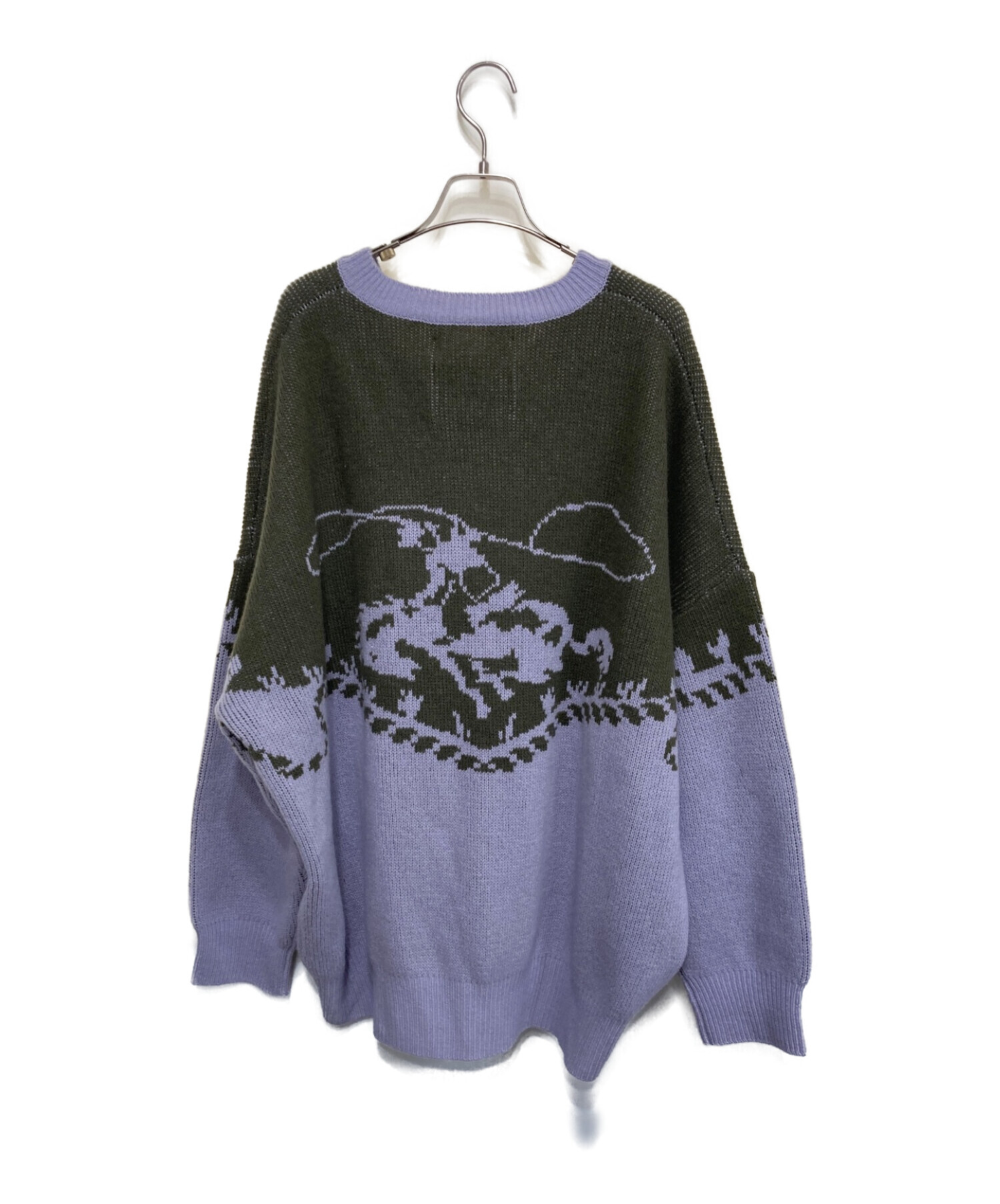 DAIRIKU (ダイリク) COWBOY PULLOVER KNIT カーキ×パープル サイズ:M 未使用品