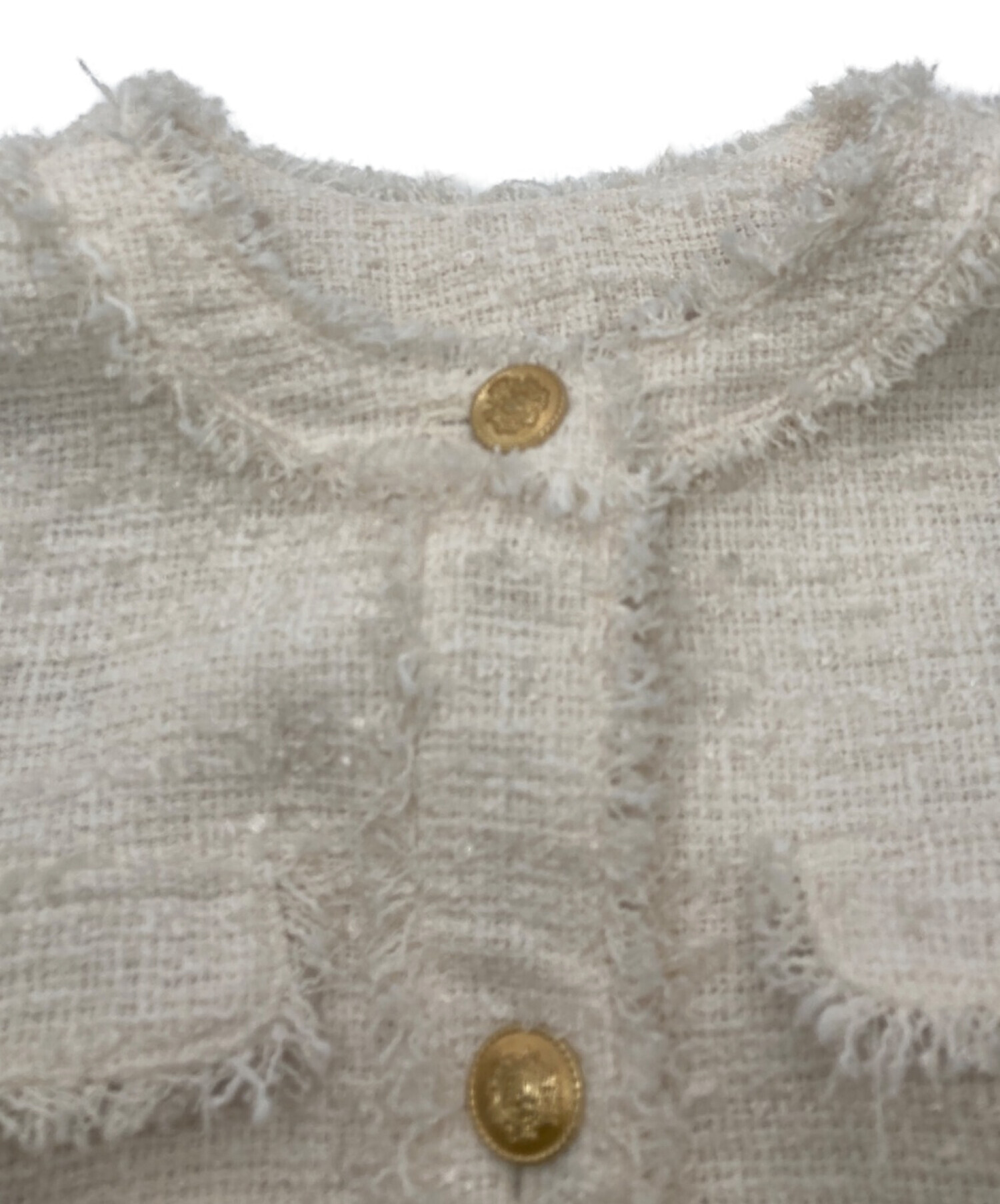 HER LIP TO (ハーリップトゥ) Silky White Tweed Jacket アイボリー サイズ:S