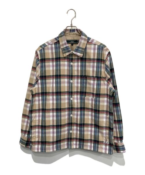 【中古・古着通販】KITH (キス) Brushed Flannel Ginza Shirt ベージュ×グリーン サイズ:L｜ブランド・古着通販  トレファク公式【TREFAC FASHION】スマホサイト