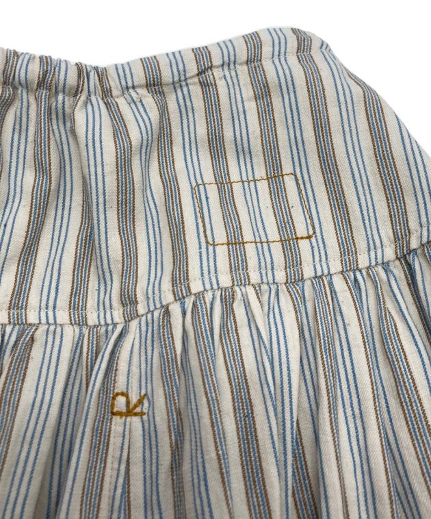 45R (フォーティーファイブアール) インドカディシャツデニムのイージーギャザースカート ブルー×ホワイト サイズ:00