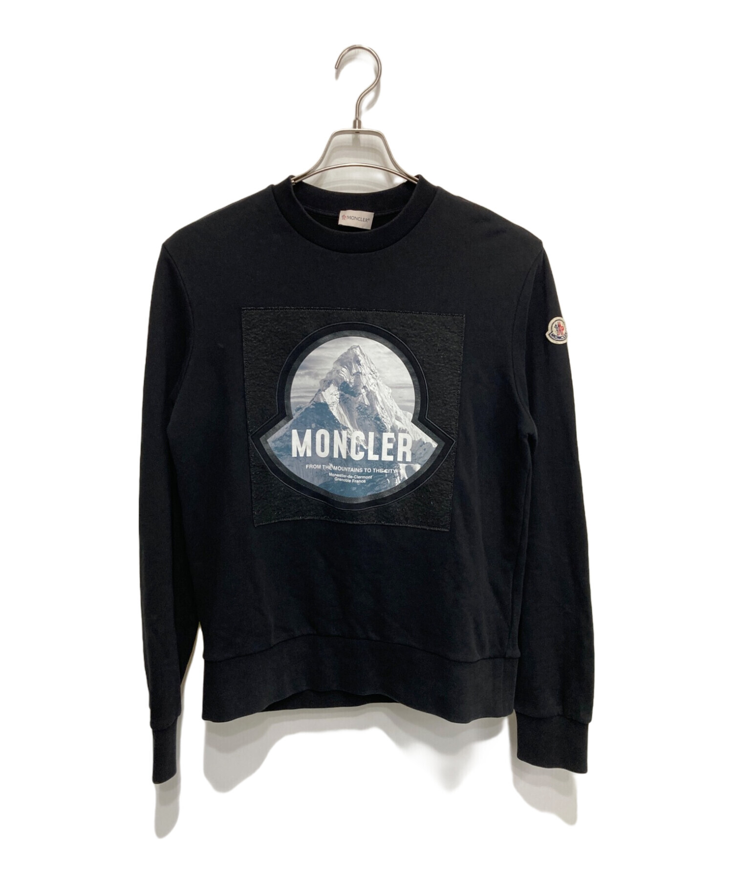 中古・古着通販】MONCLER (モンクレール) ロゴスウェット ブラック ...