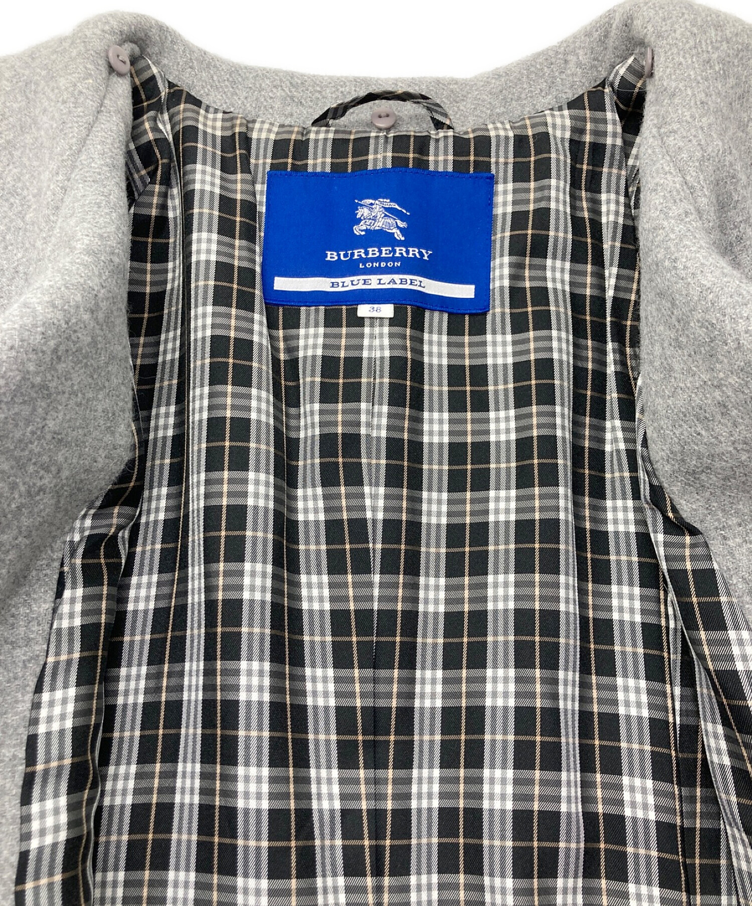 中古・古着通販】BURBERRY BLUE LABEL (バーバリーブルーレーベル) ロングコート グレー サイズ:SIZE38｜ブランド・古着通販  トレファク公式【TREFAC FASHION】スマホサイト