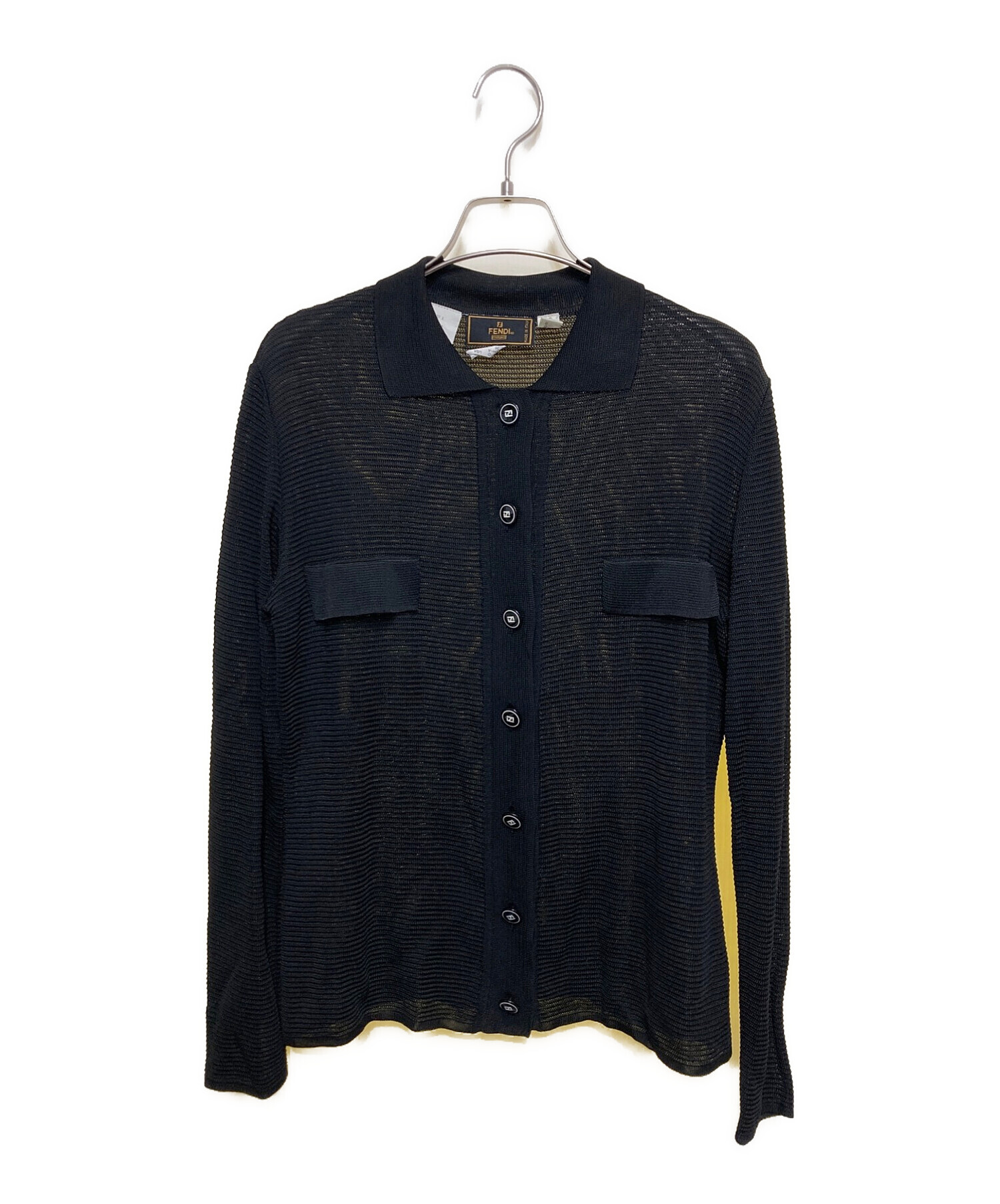 FENDI (フェンディ) ニットシャツ ブラック サイズ:L