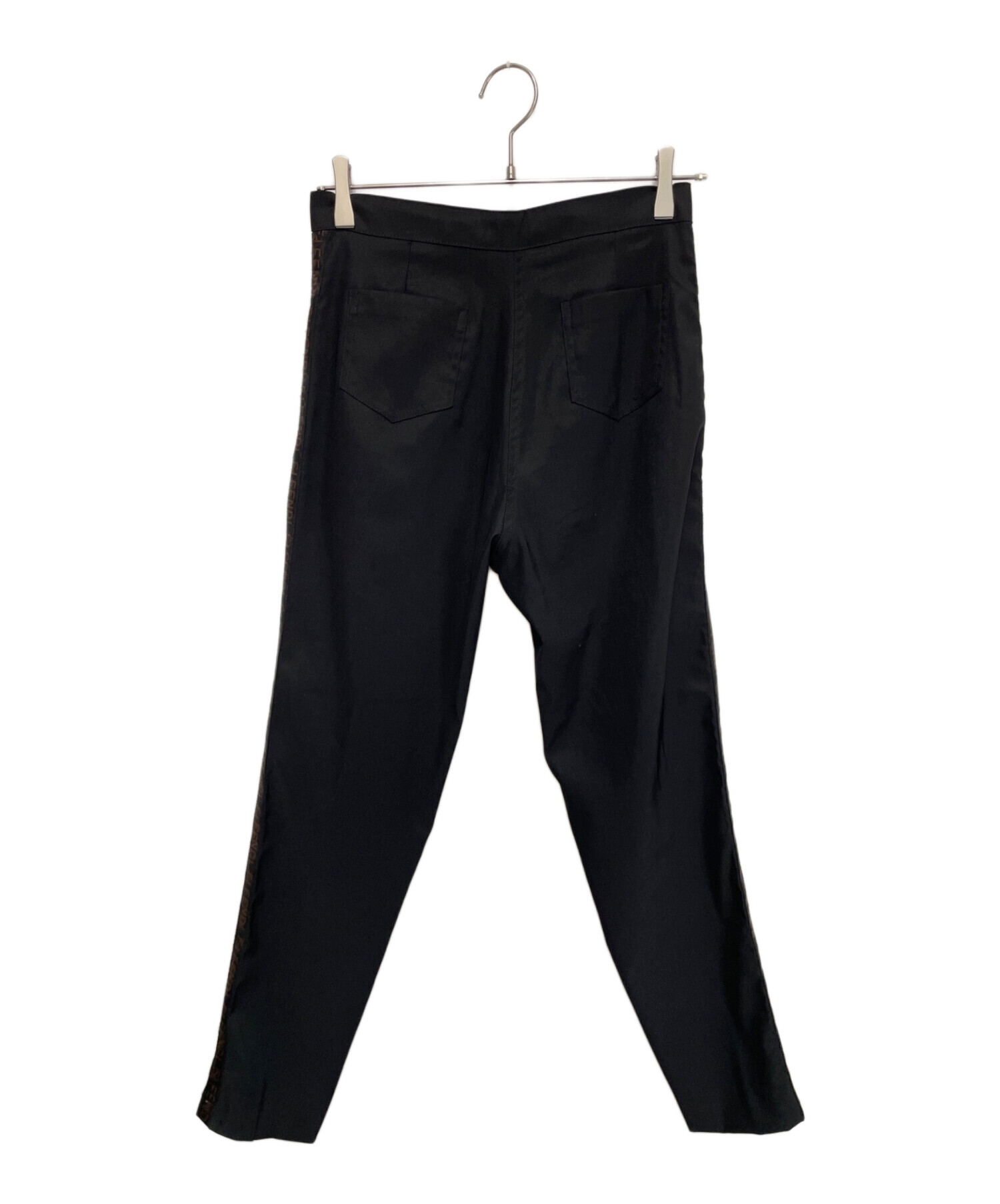 FENDI JEANS (フェンディ ジーンズ) ロゴサイドラインパンツ ブラック サイズ:不明