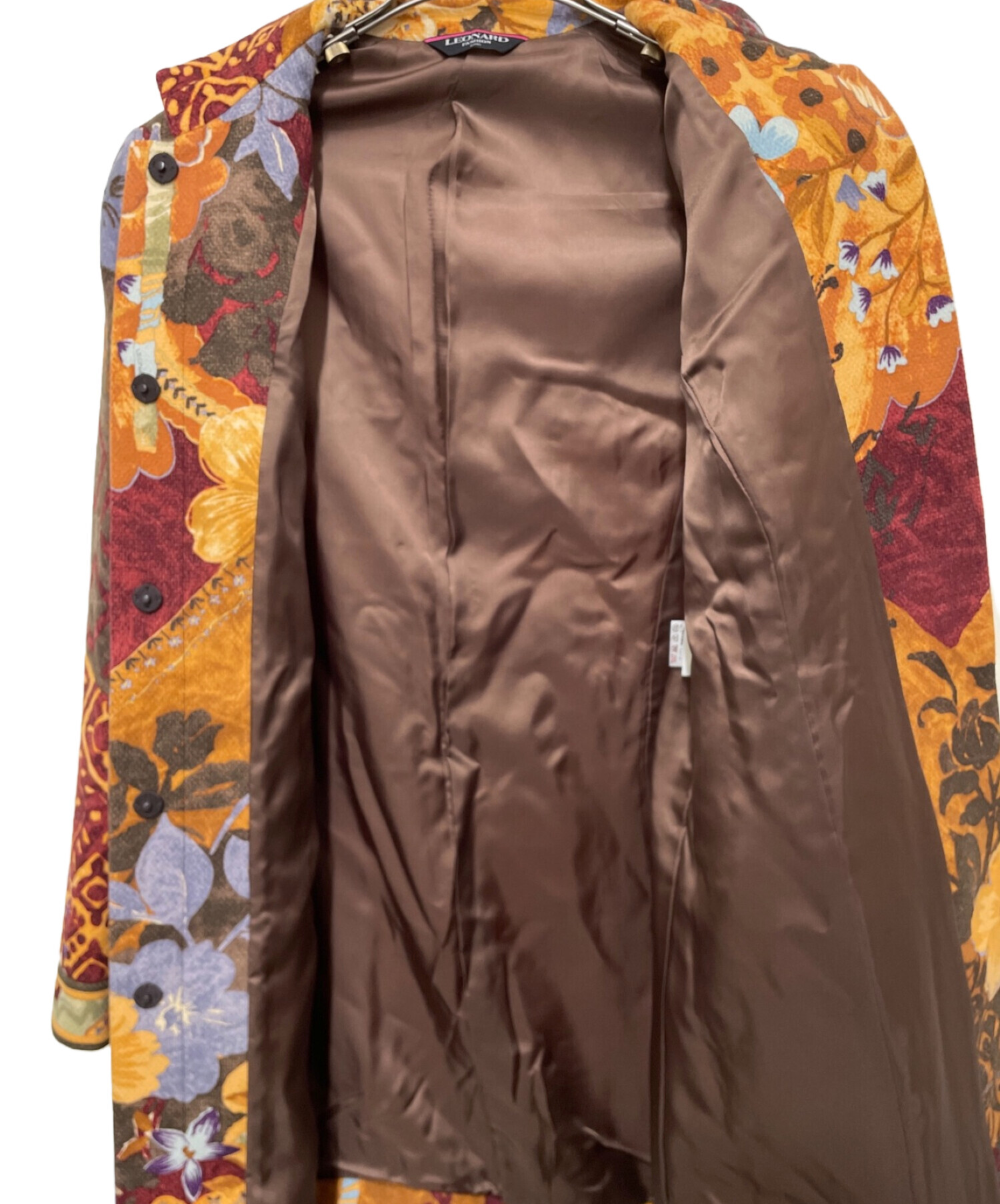 LEONARD FASHION (レオナールファッション) ウールカシミヤコート ブラウン サイズ:XL