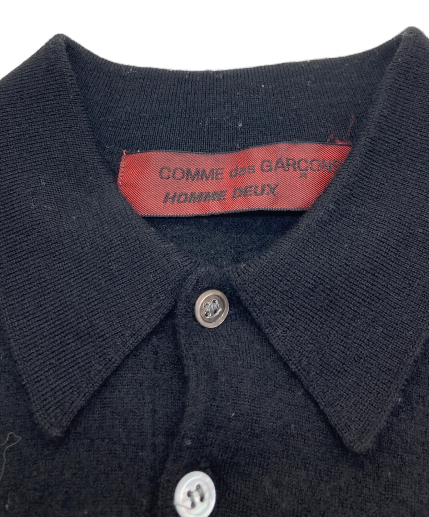 中古・古着通販】COMME des GARCONS HOMME DEUX (コムデギャルソン オム ドゥ) ニットポロシャツ ブラック  サイズ:なし（実寸をご確認ください）｜ブランド・古着通販 トレファク公式【TREFAC FASHION】スマホサイト