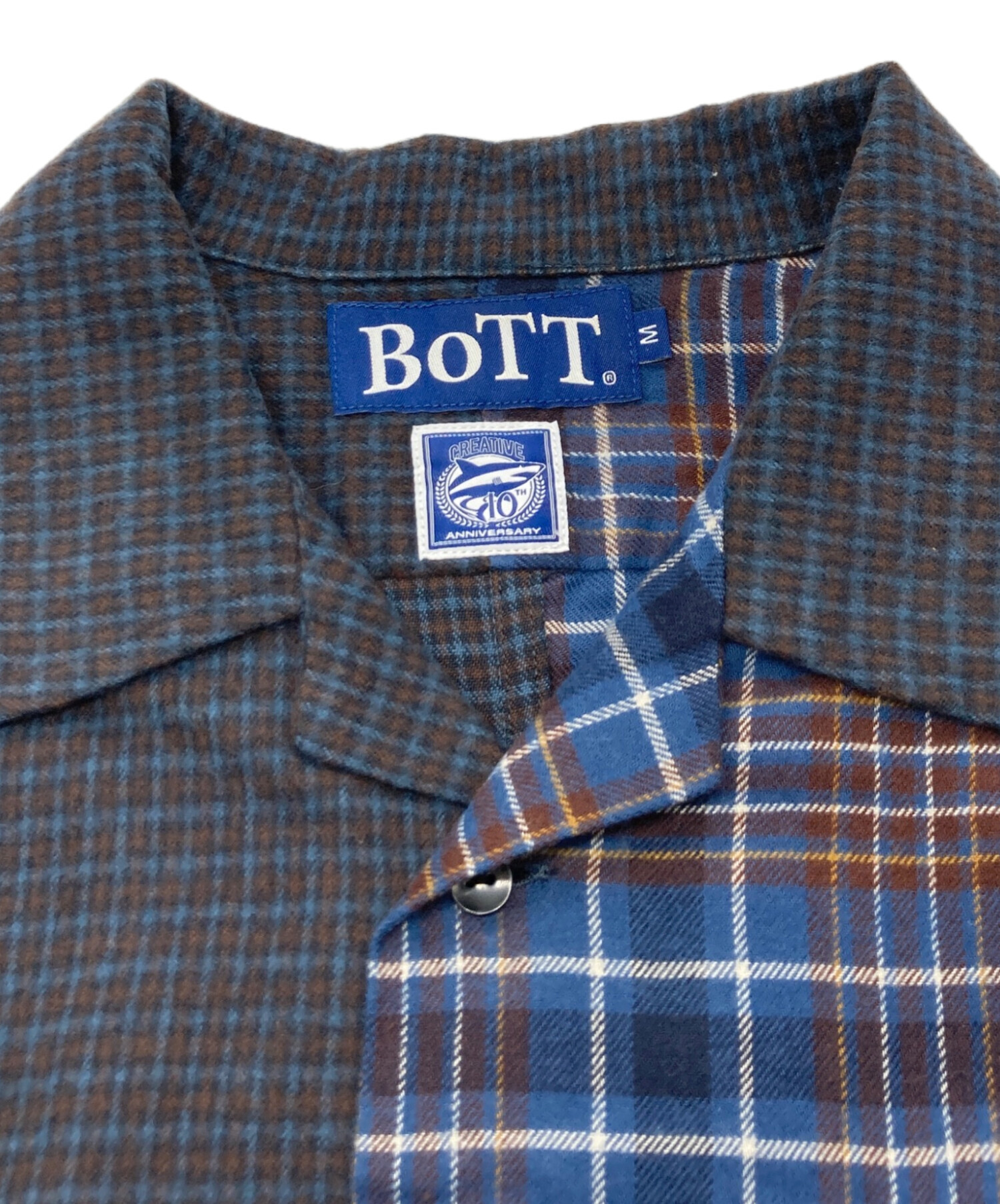 中古・古着通販】BoTT (ボット) creativedrugstore (クリエイティブドラッグストア) BOX Flannel Shirt  ブラウン×ブルー サイズ:Ｍ｜ブランド・古着通販 トレファク公式【TREFAC FASHION】スマホサイト