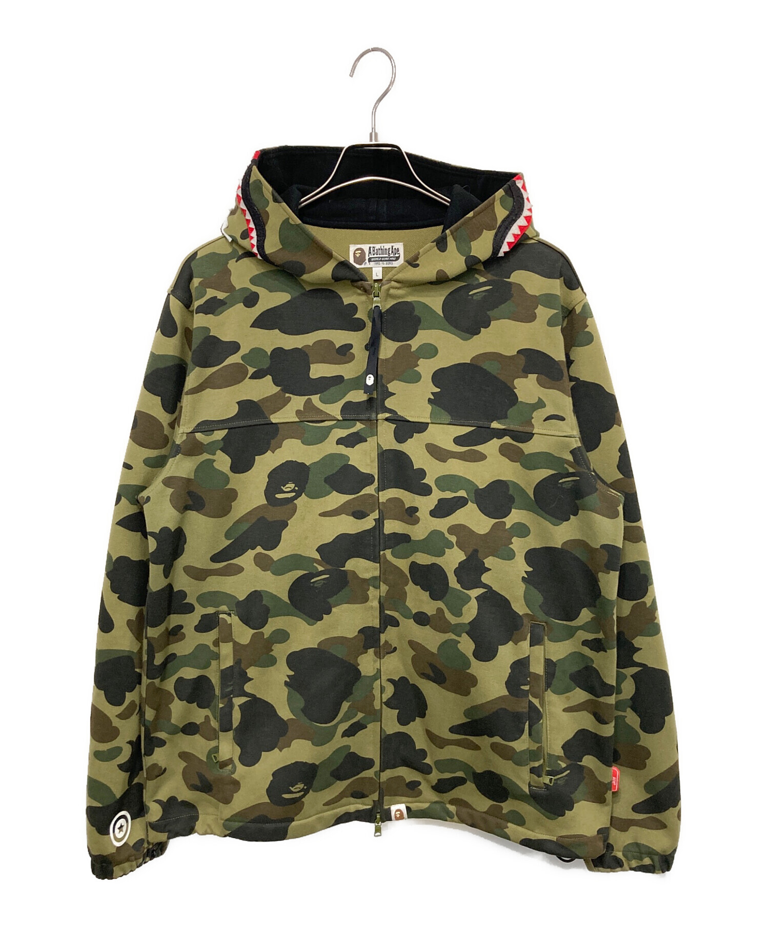 中古・古着通販】A BATHING APE (アベイシングエイプ) 1ST CAMO WINDSTOPPER SHARK HOODIE オリーブ  サイズ:L｜ブランド・古着通販 トレファク公式【TREFAC FASHION】スマホサイト