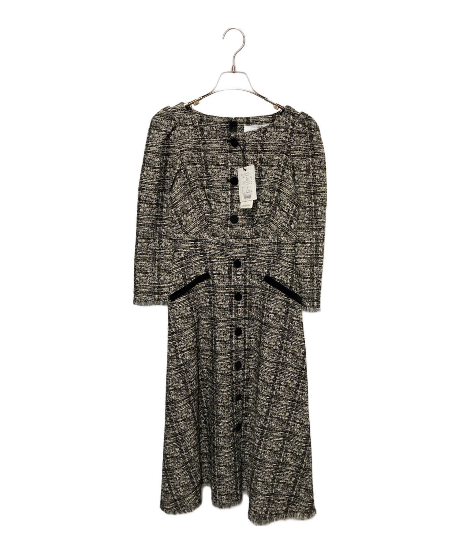 中古・古着通販】HER LIP TO (ハーリップトゥ) Classic Tweed Midi Dress グレー サイズ:S｜ブランド・古着通販  トレファク公式【TREFAC FASHION】スマホサイト