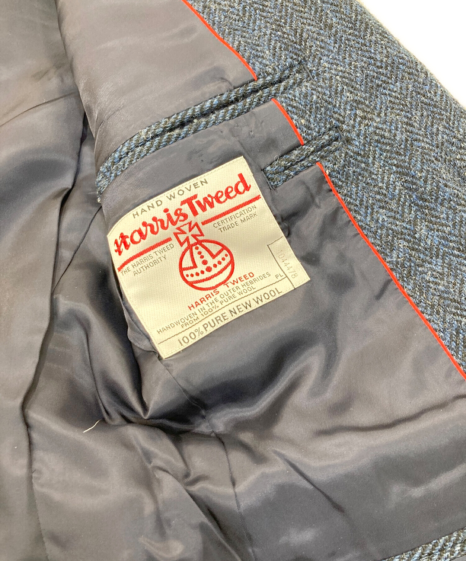 J.PRESS×Harris Tweed (ジェイ．プレス×ハリスツイード) ツイードテーラードジャケット ネイビー サイズ:Y4