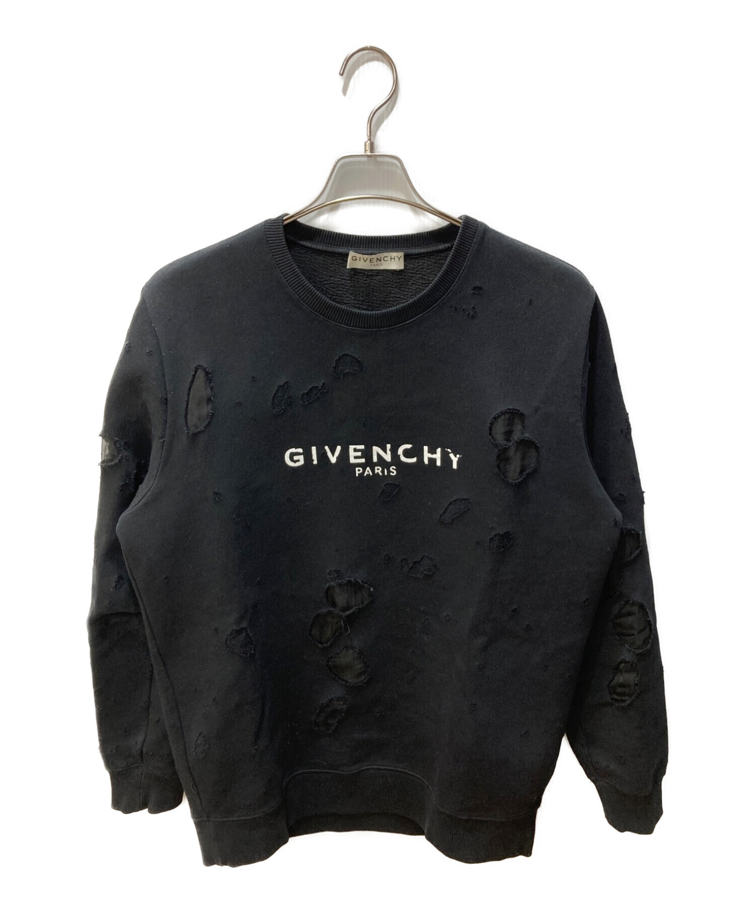 GIVENCHY (ジバンシィ) Destroyed Crewneck Sweatshirts ブラック サイズ:XS