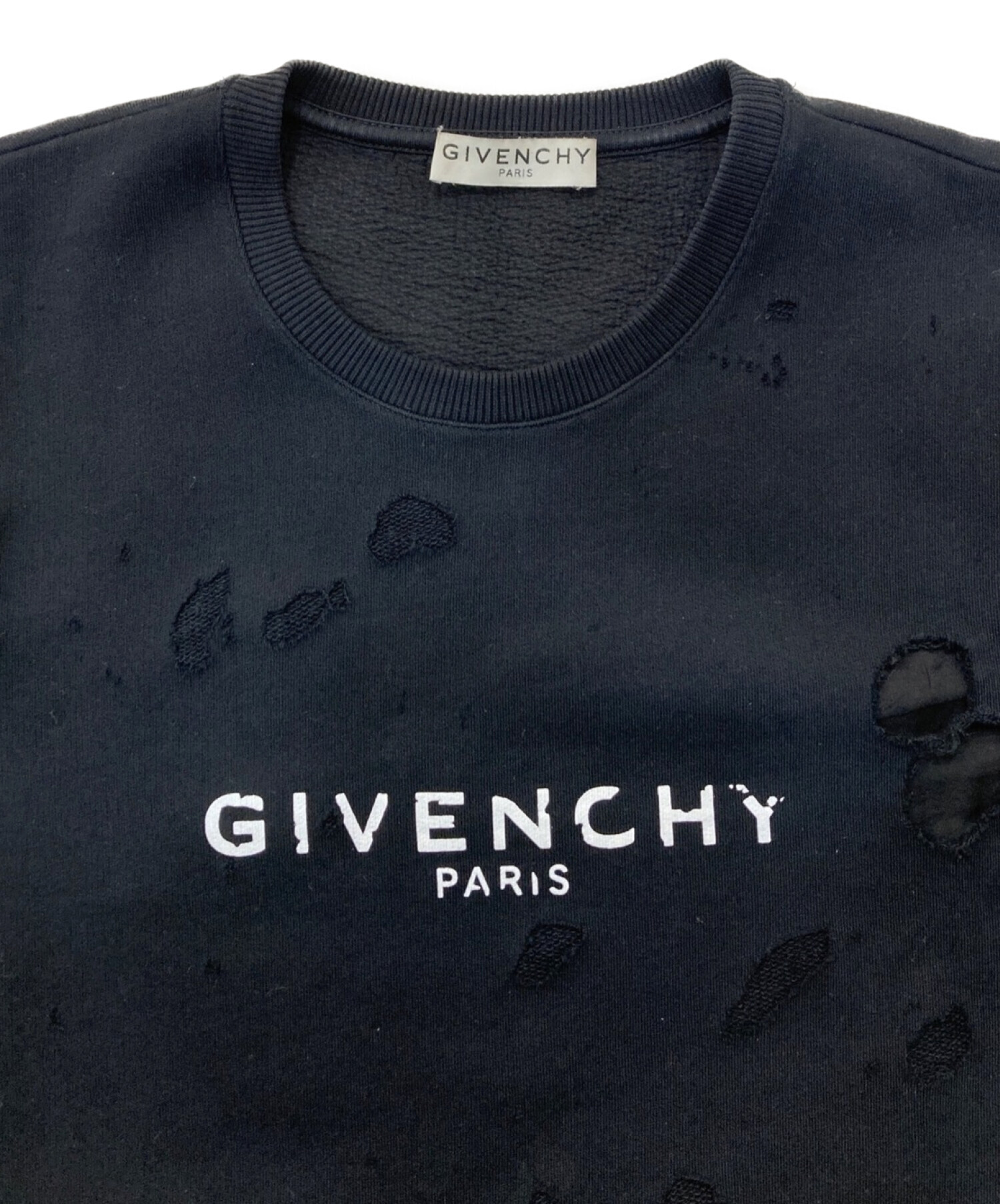 GIVENCHY (ジバンシィ) Destroyed Crewneck Sweatshirts ブラック サイズ:XS