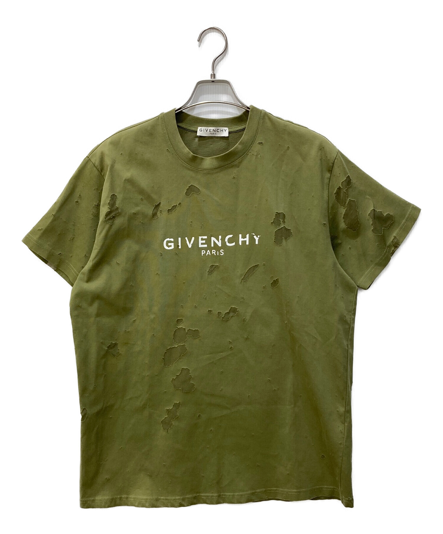 GIVENCHY (ジバンシィ) Destroyed OVERSIZE TEE カーキ サイズ:XS