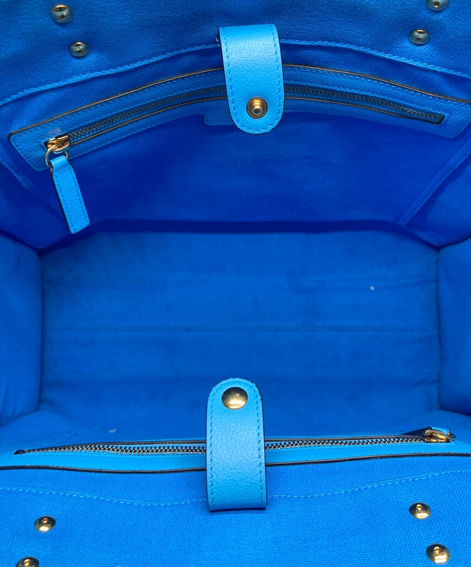 VERSACE (ヴェルサーチ) メデューサロゴキャンバストートバッグ ブルー