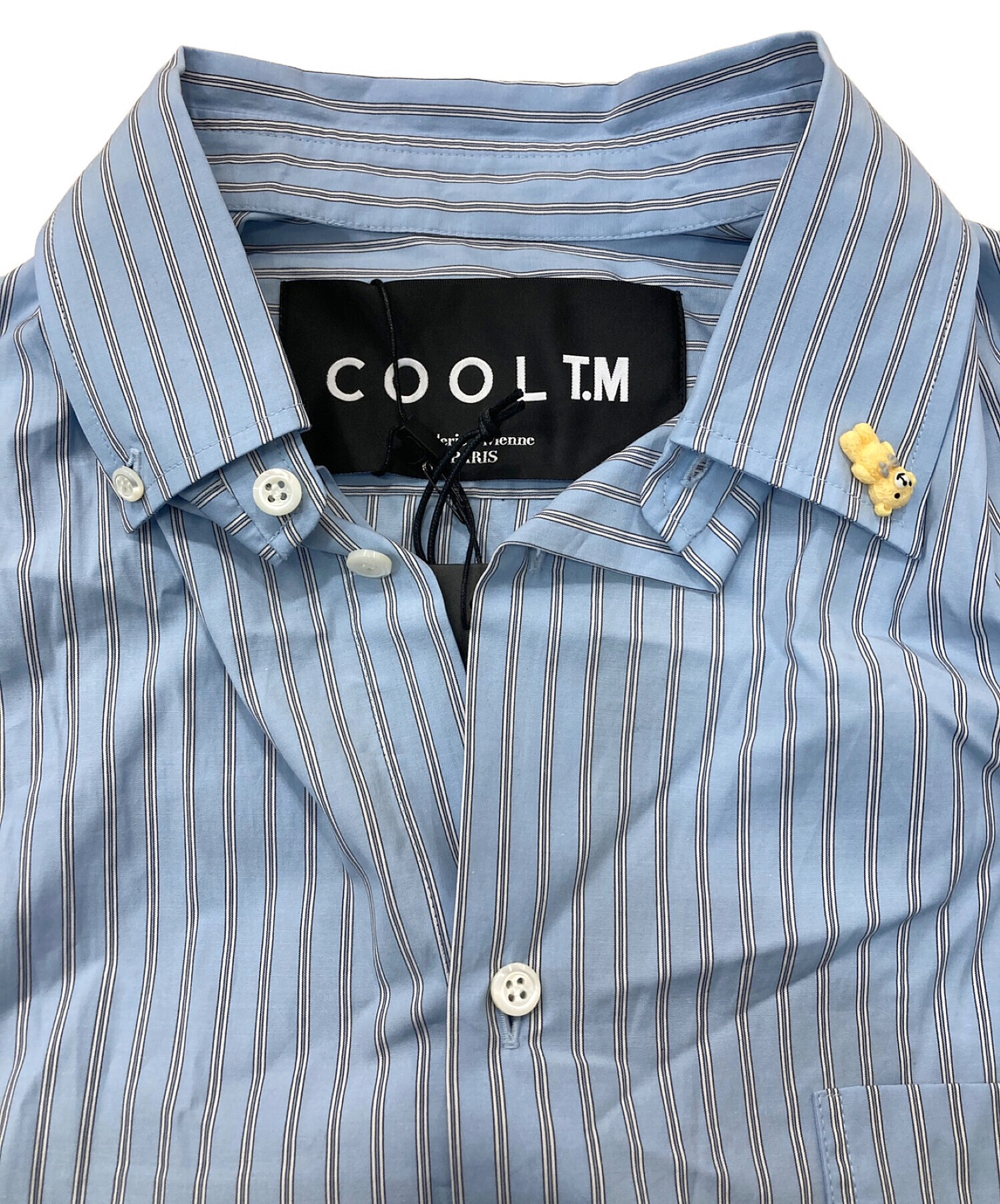 【美品】  COOL T.M / クールティーエム | ベアバッチ COOL刺繍  オーバーサイズシャツ | S | ブルー | メンズメンズ